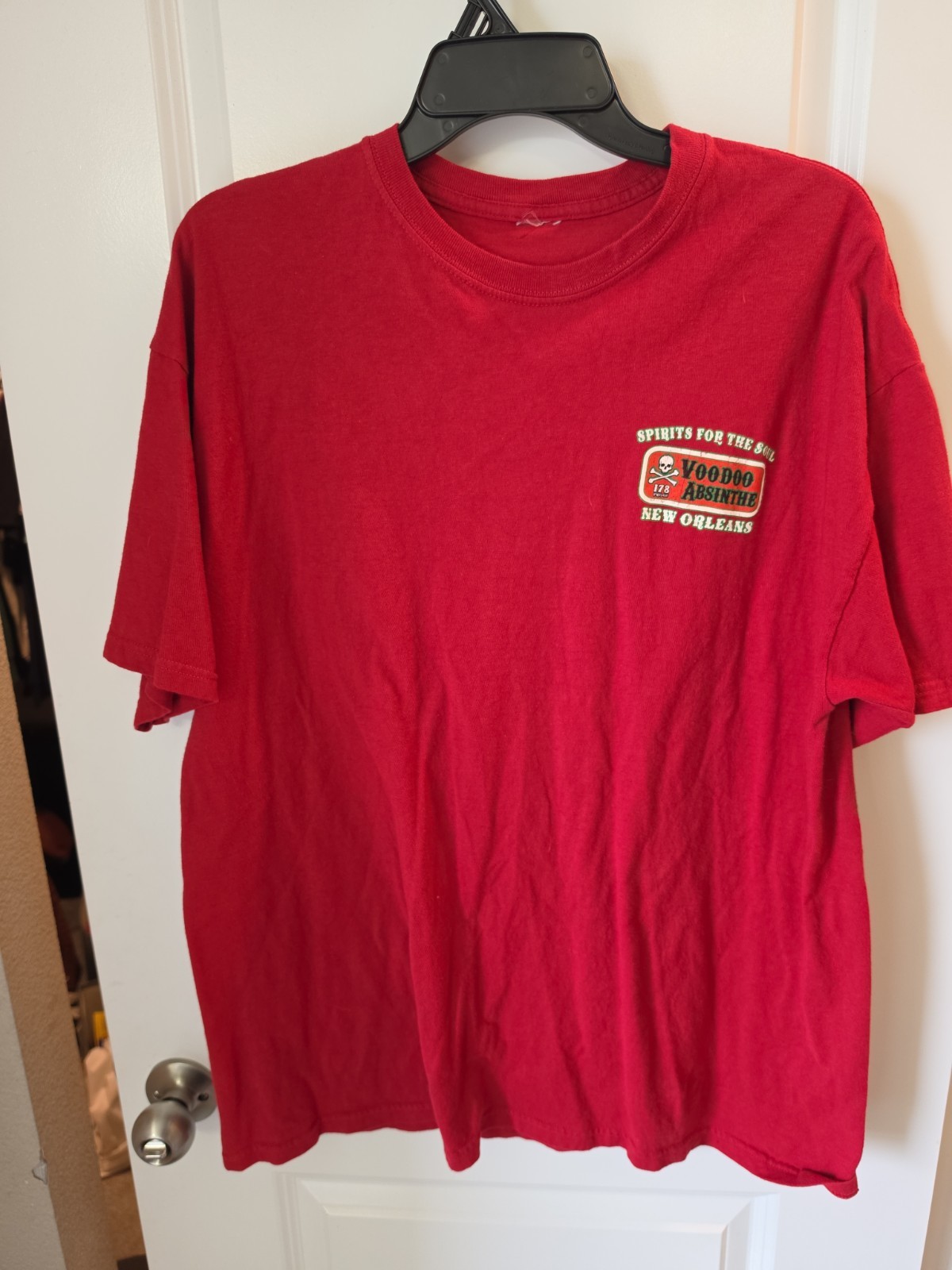 VooDoo Absinthe 178 Proof Shirt Spirits For The Soul French Quarter Red Size L