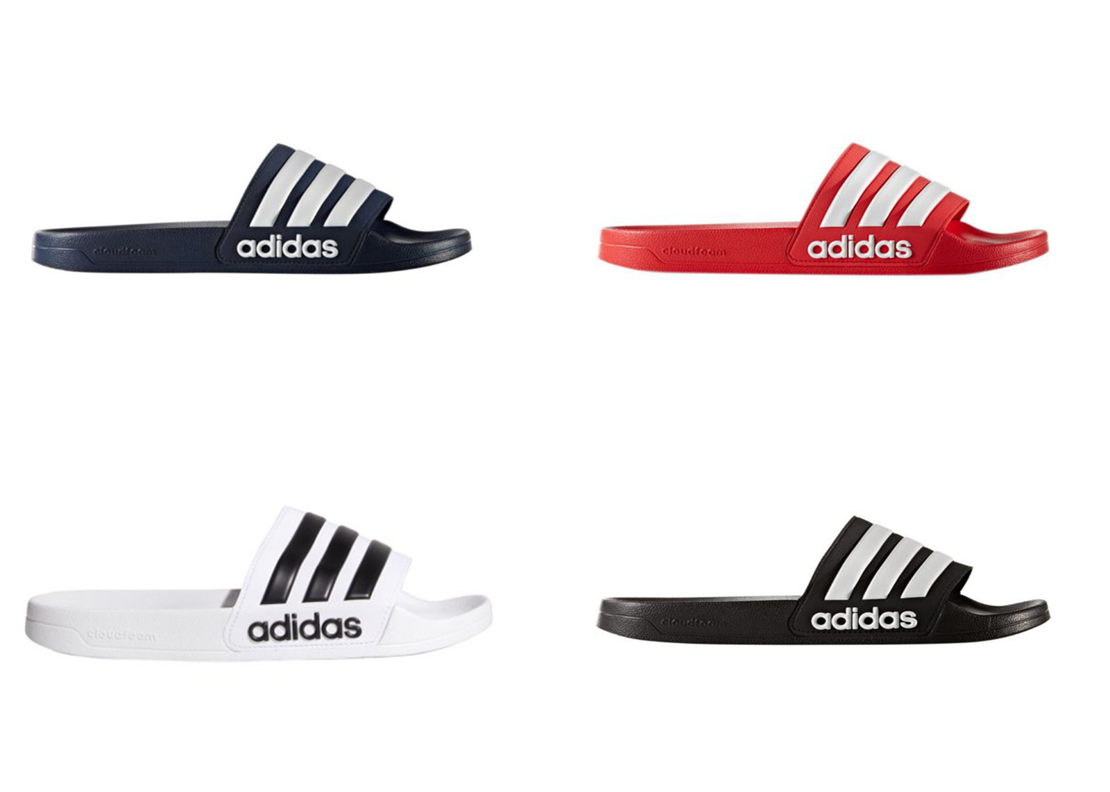 Adidas Men’s Adilette Slides / Sandal Shoe Navy Red Black or White