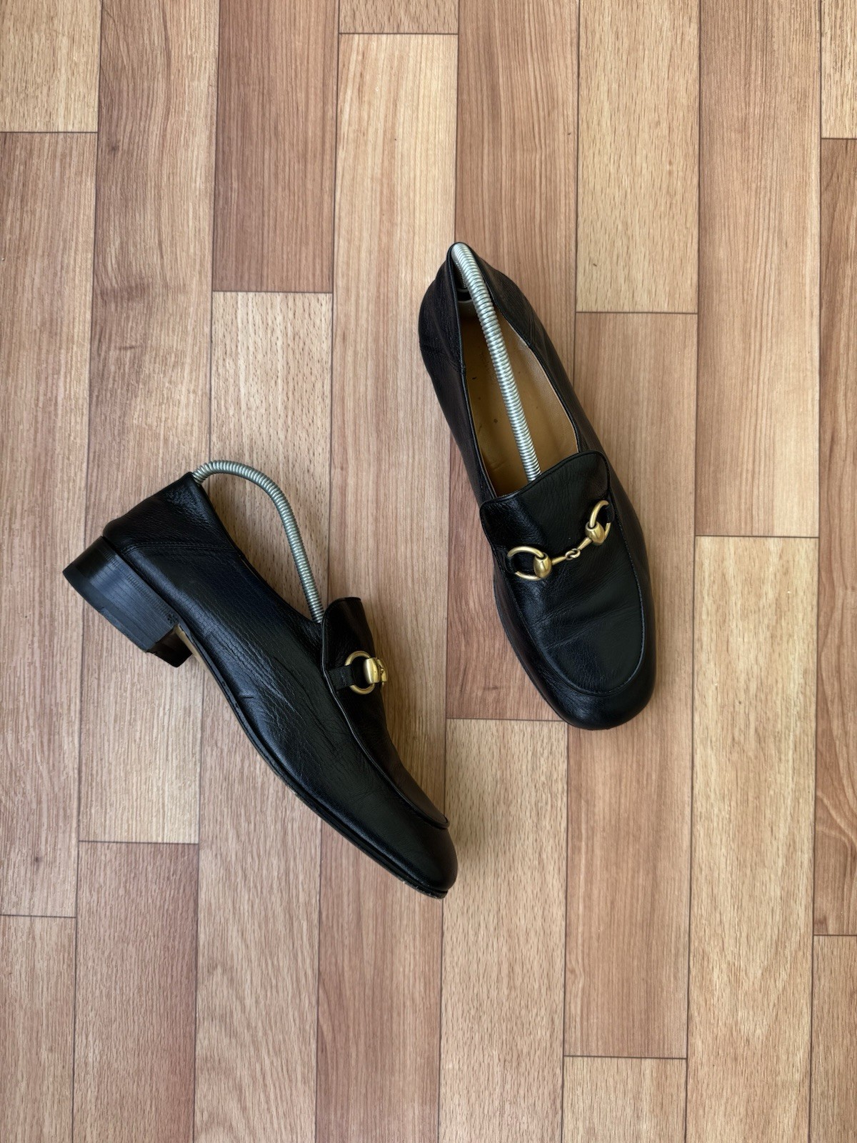 AUTHENTIC GUCCI BLACK LEATHER HORSEBIT SLIP ON LOAFERS SIZE EU 37 , US 7 , UK 4