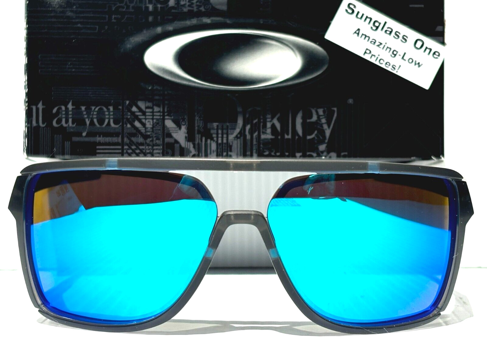 NEW Oakley CASTEL Matte Smoke Grey POLARIZED GALAXY Blue Lens Sunglass 9147