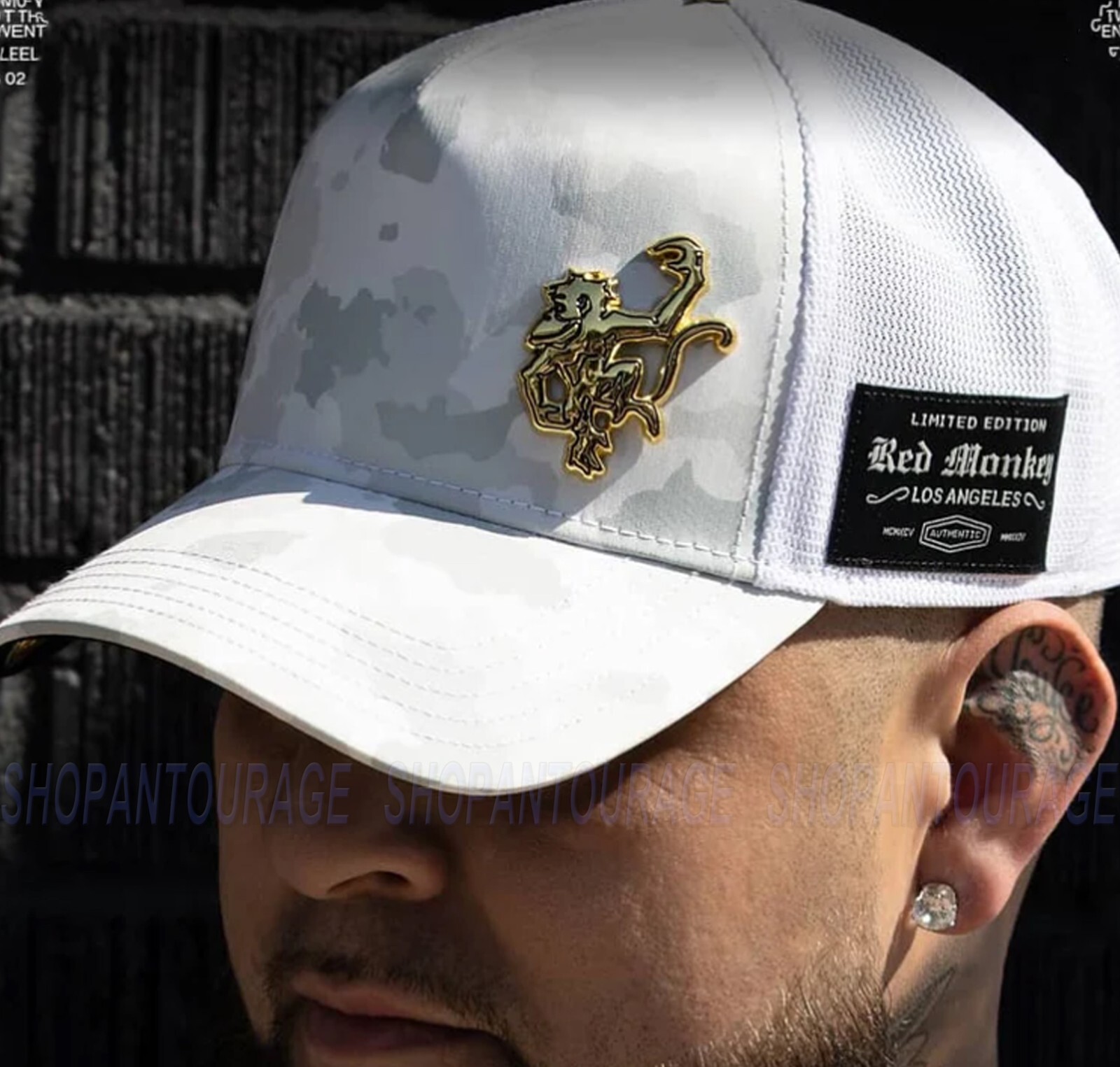 Red Monkey Money Rich Snow Camo RM1526 Limited Edition Unisex Trucker Hat Cap