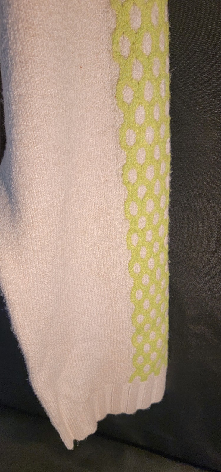 NWT Wild Fable Cropped Sweater Size Small Cream Lime Green Mock Turtleneck Sml