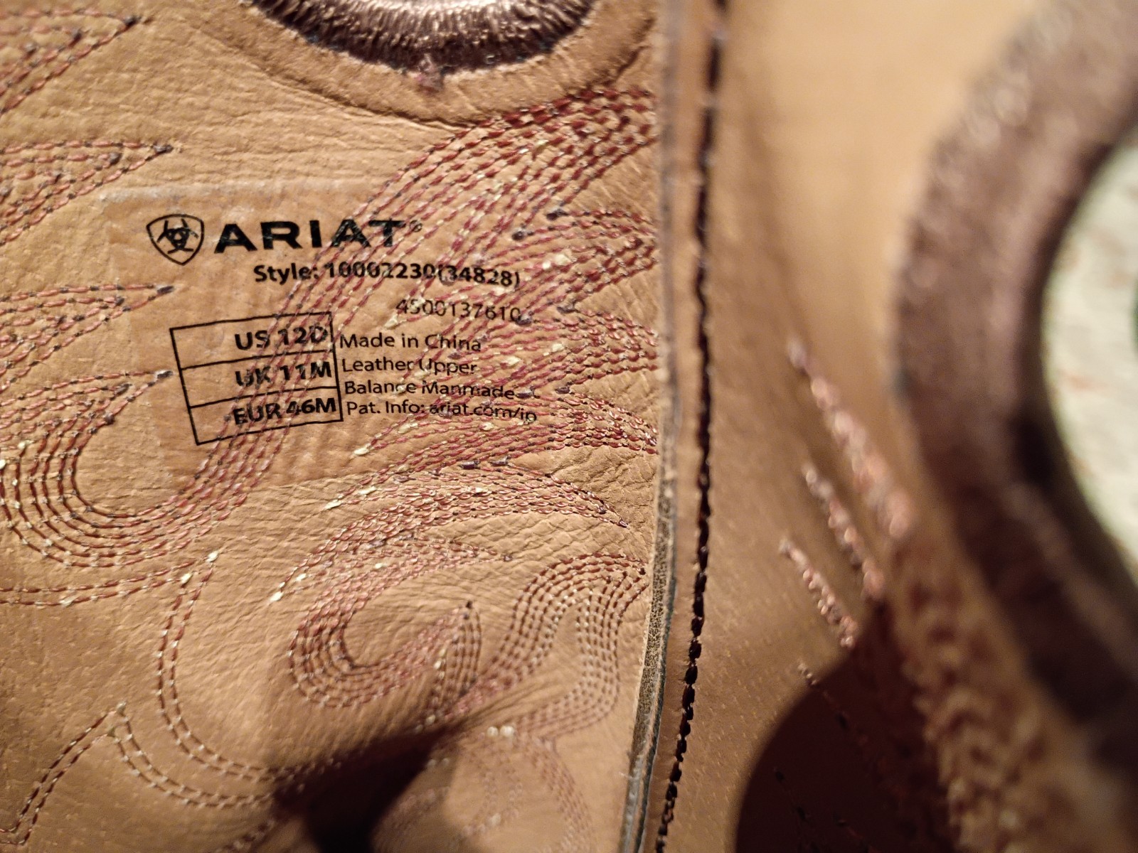 ARIAT ROUGHSTOCK BROWN BULLHIDE LEATHER SQUARE TOE COWBOY BOOTS #34828 MEN’S 12D