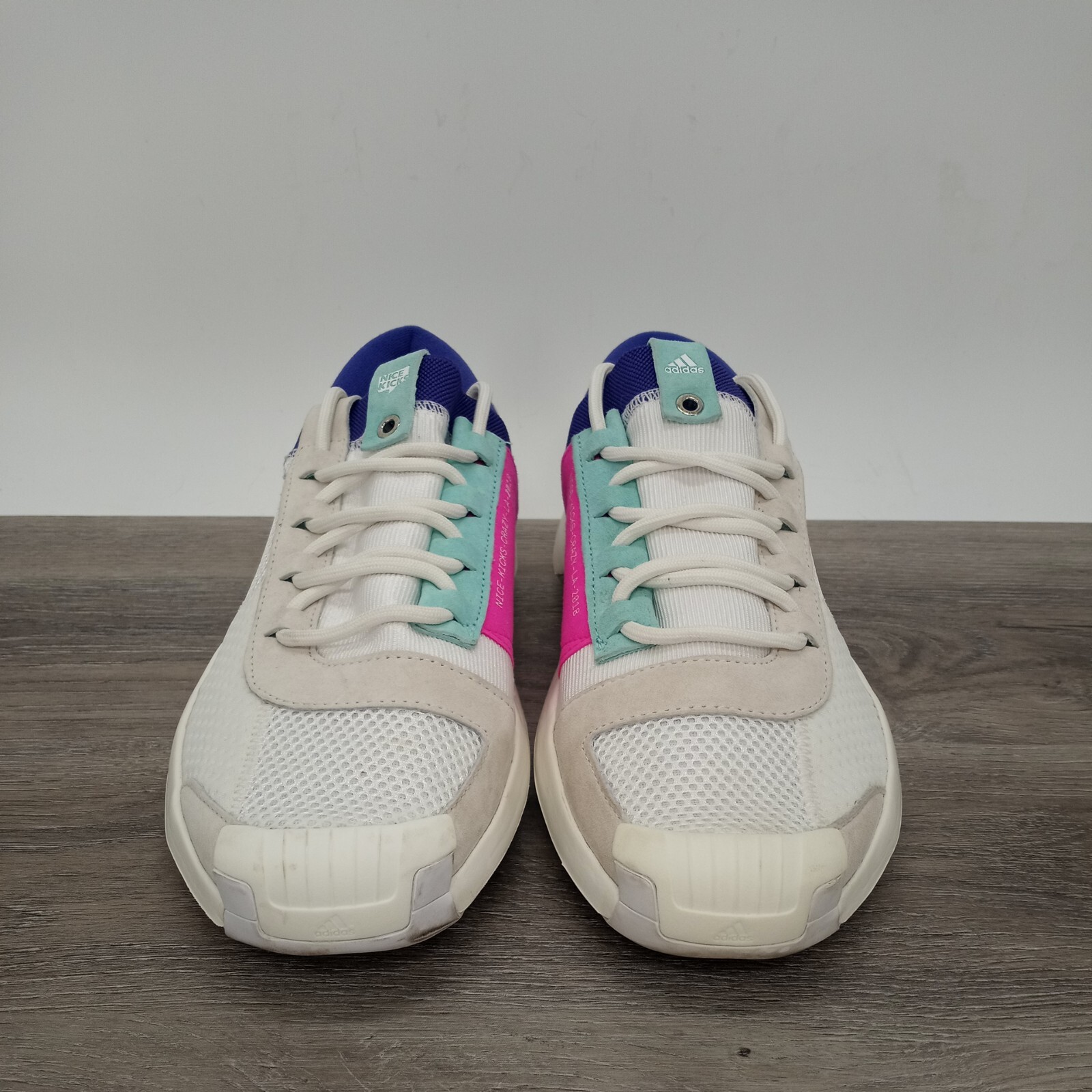 Adidas Crazy 1 ADV x Nice Kicks White Teal Purple 2017 Size 9 mens.