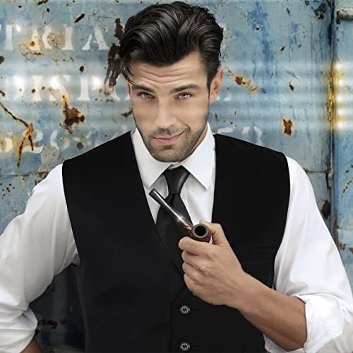 Men’s Formal Vest Set Business Classic Waistcoat with Necktie Large As Shown