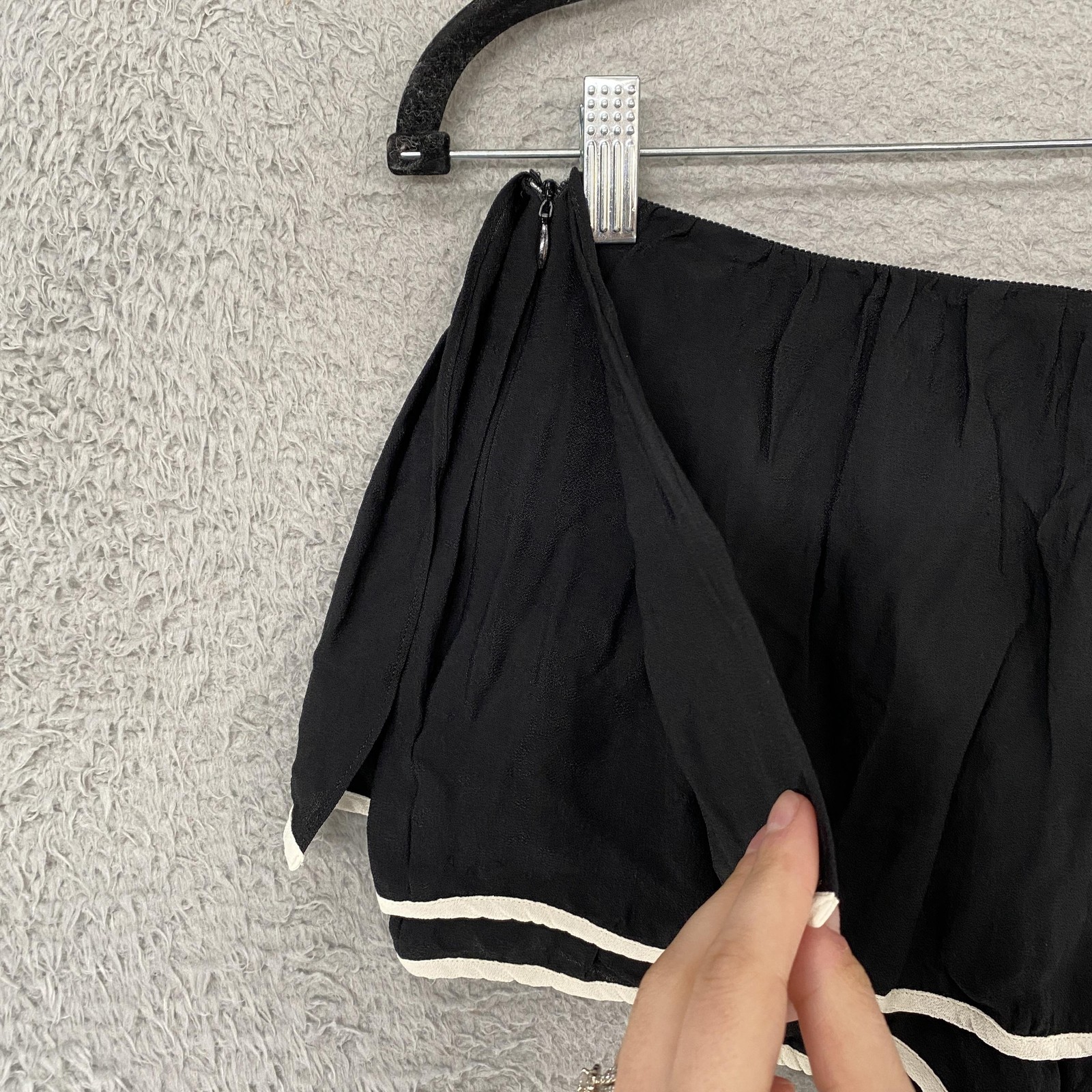 See By Chloe Skort Womens 2 Black Retro Layered Pinup Crepe Designer Summer