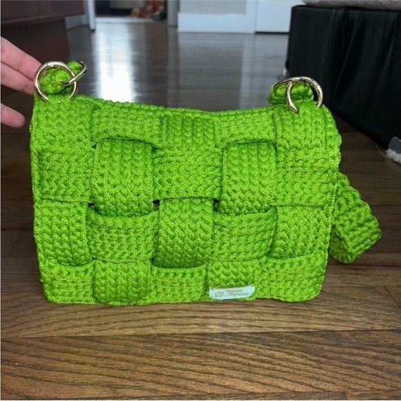 Shoulder Bag Women’s Handmade Crochet with Woven Texture