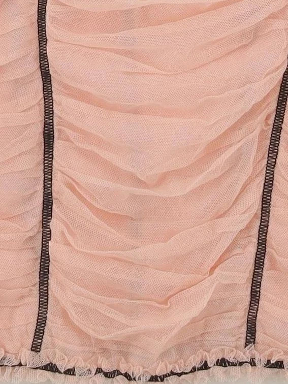 D&G Dolce & Gabbana Pink mesh layered pink dress IT 40 UK 6 US 2 XS