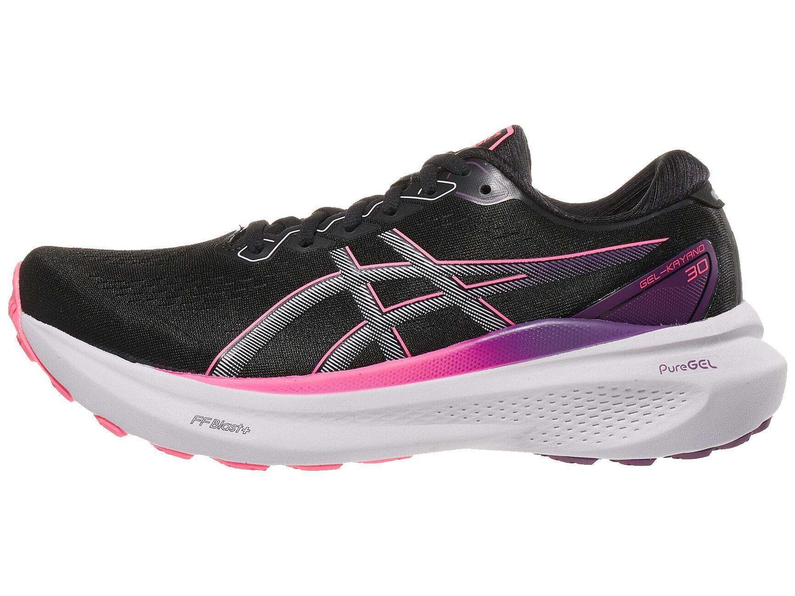 ASICS Women’s Gel-Kayano 30 Running Shoes, 9.5, Black/Lilac HINT