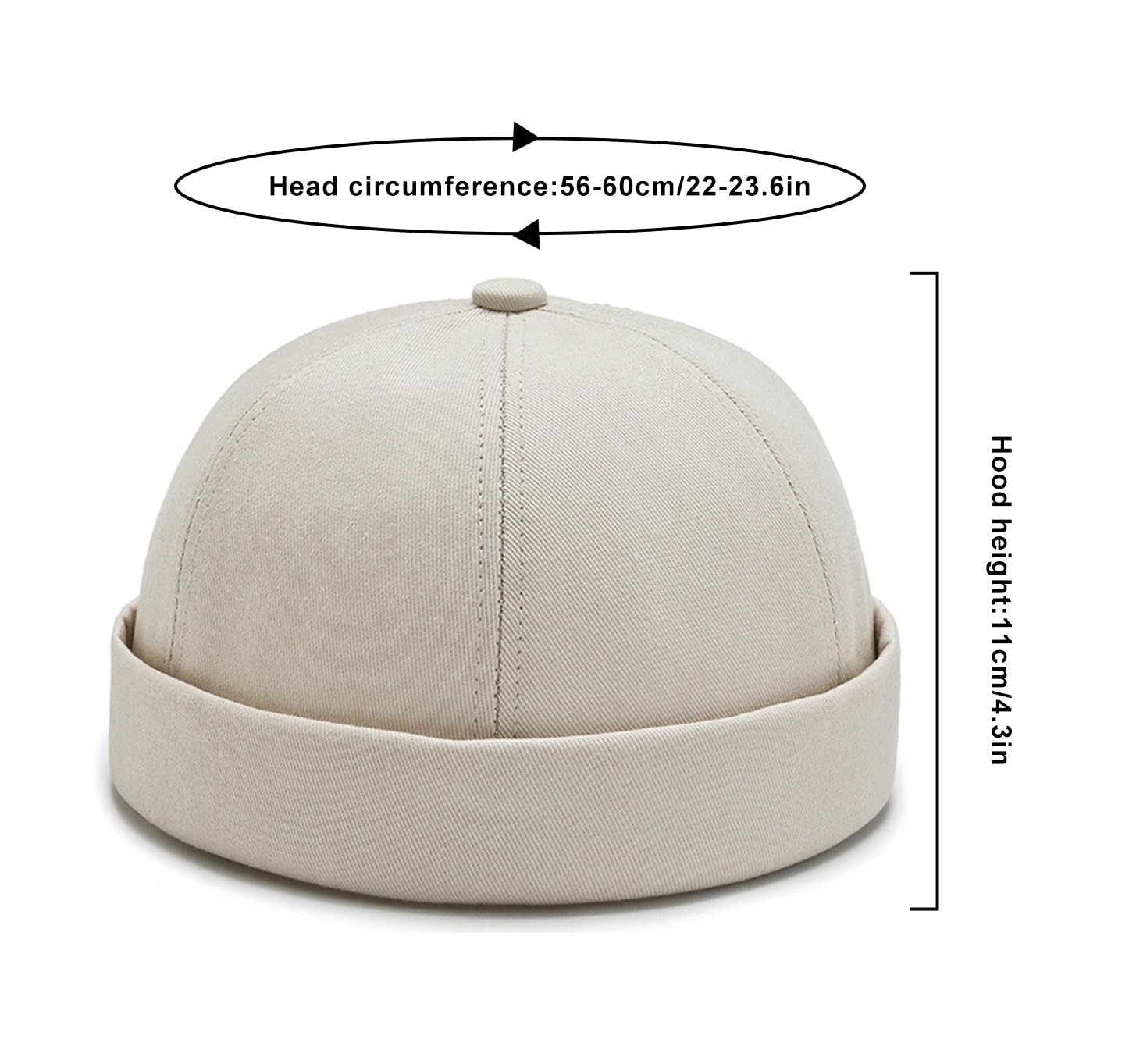 DIYDECAL 3 Pack Mens Brimless Skullcap Sailor One Size, Black+beige+red