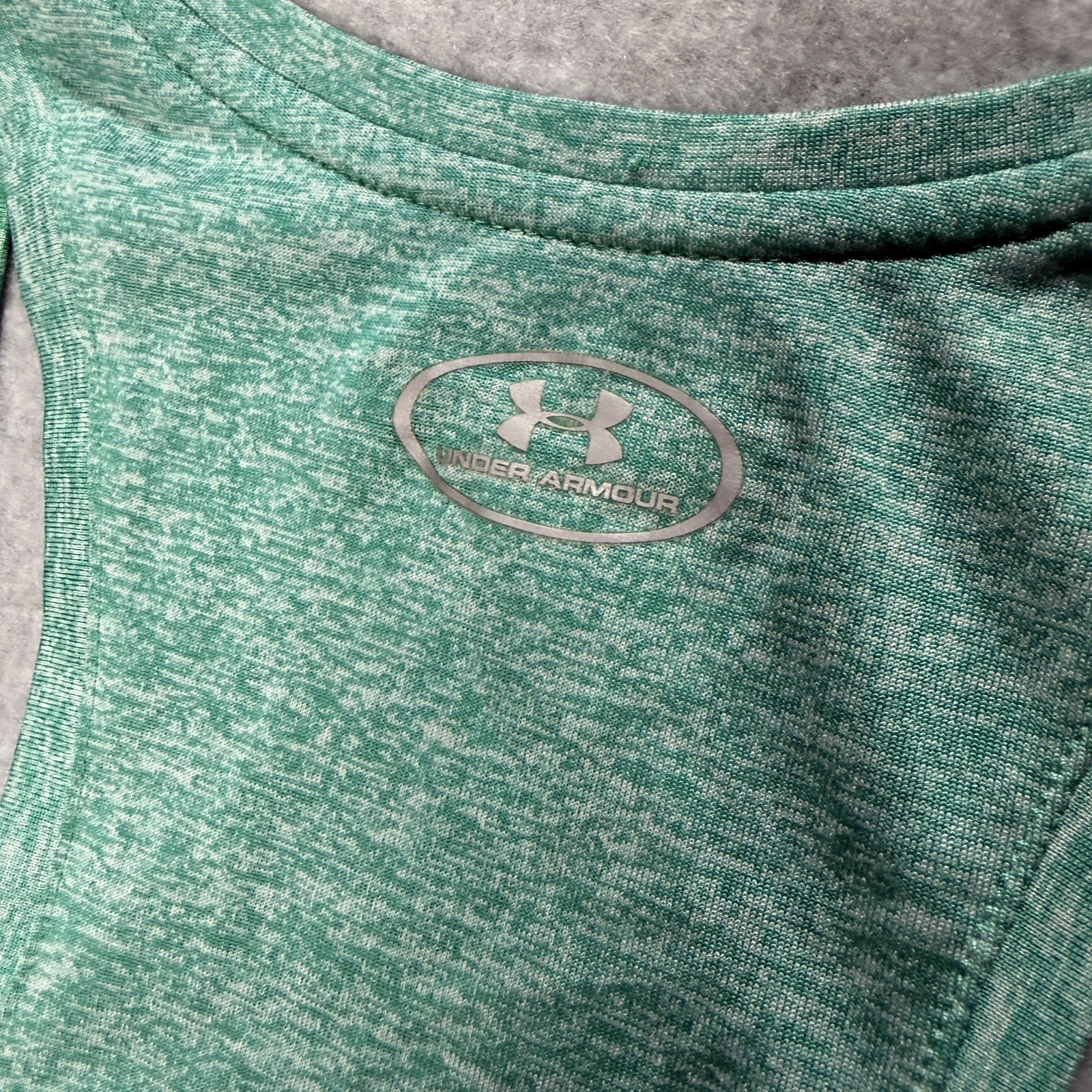 Under Armour Womens Medium Green Space Dye Racerback Tank Top Loose Fit Gym