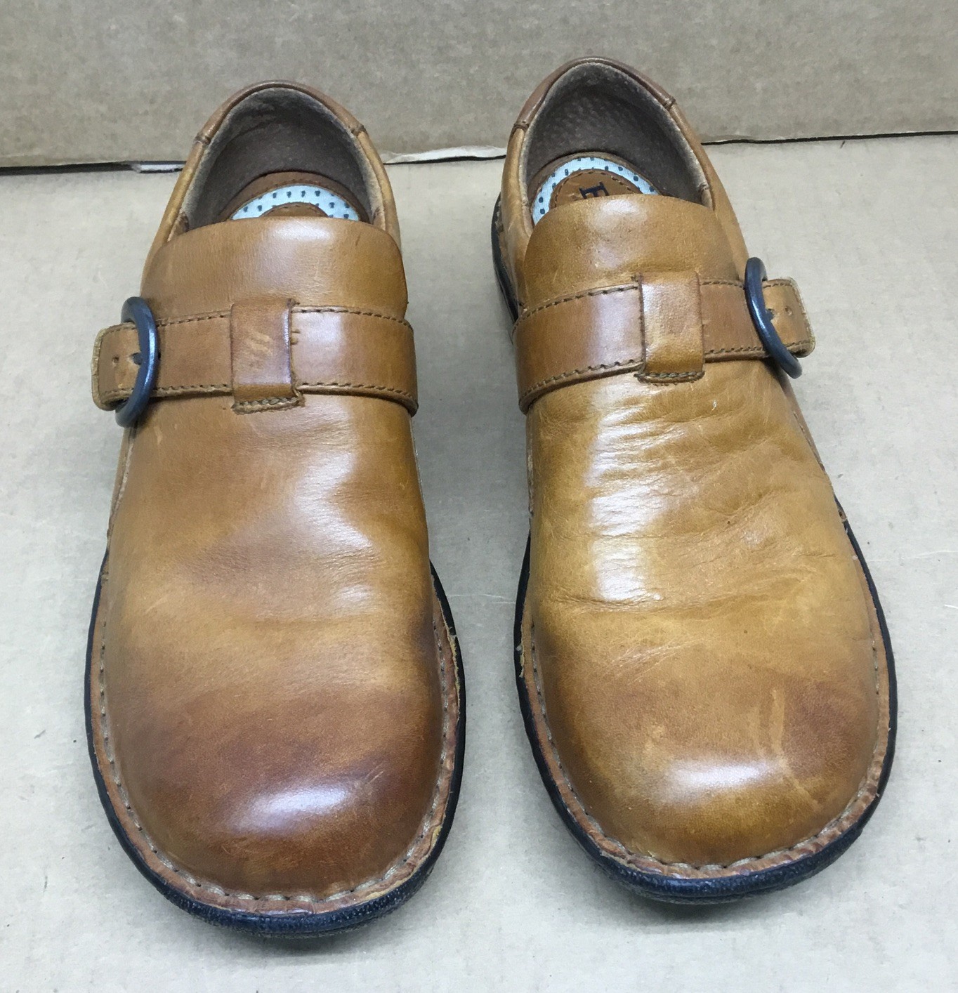 Born Caramel Leather Buckle Casual Shoes Size 8/39 M W12007
