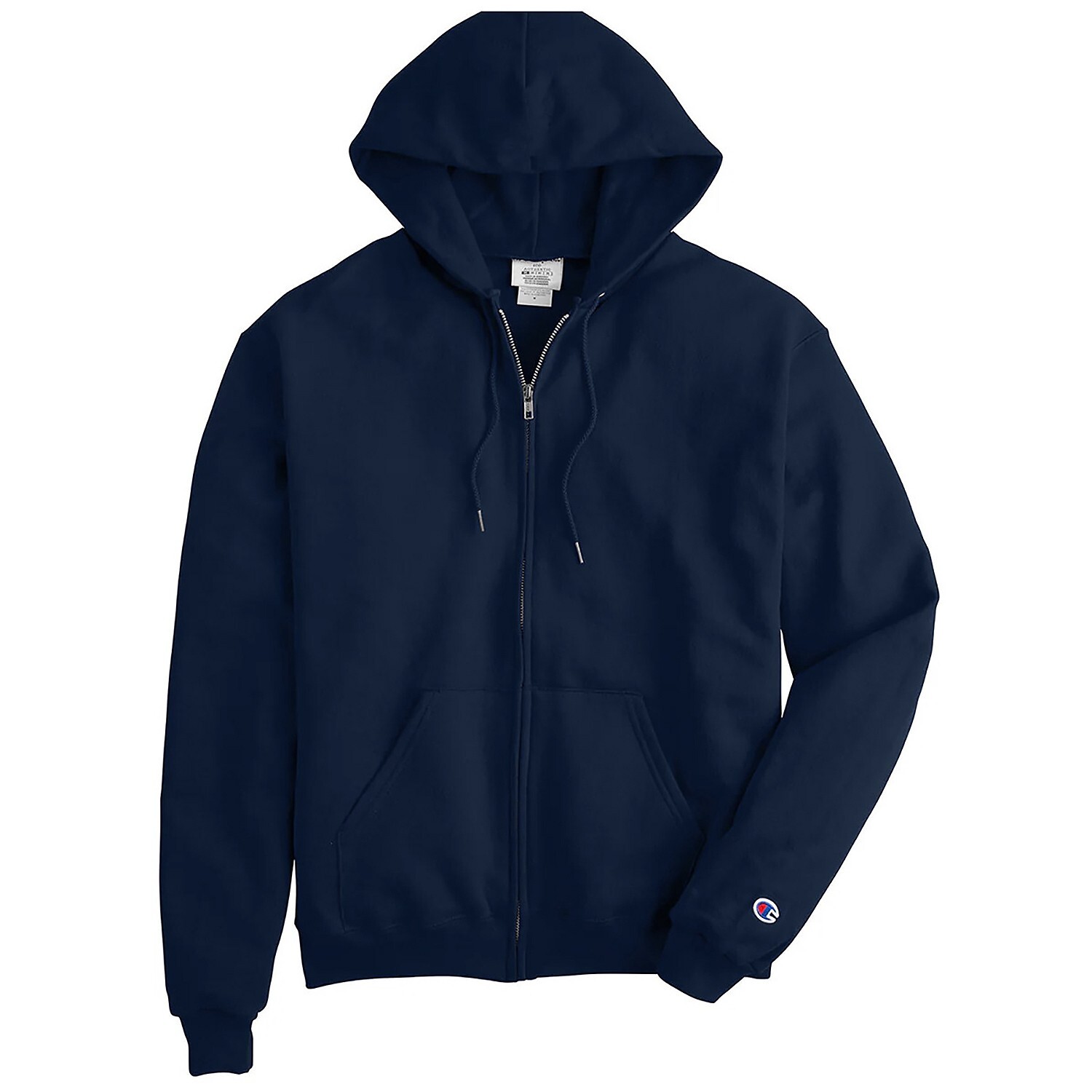 Champion Powerblend Double Dry Action Fleece Full Zip Hoodie Navy Blue Size M