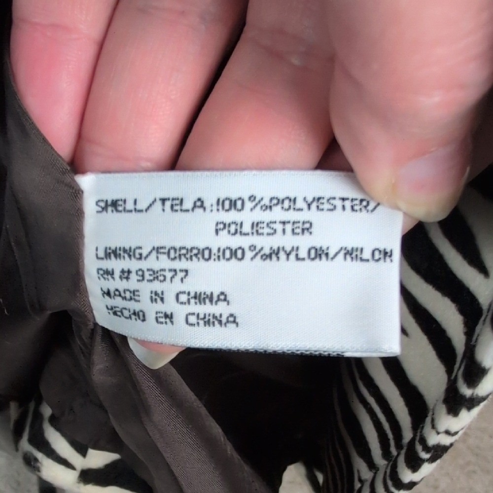 Zebra Print Long Trench Coat New LG Mob Wife Maximalists Funky Edgy Button Front