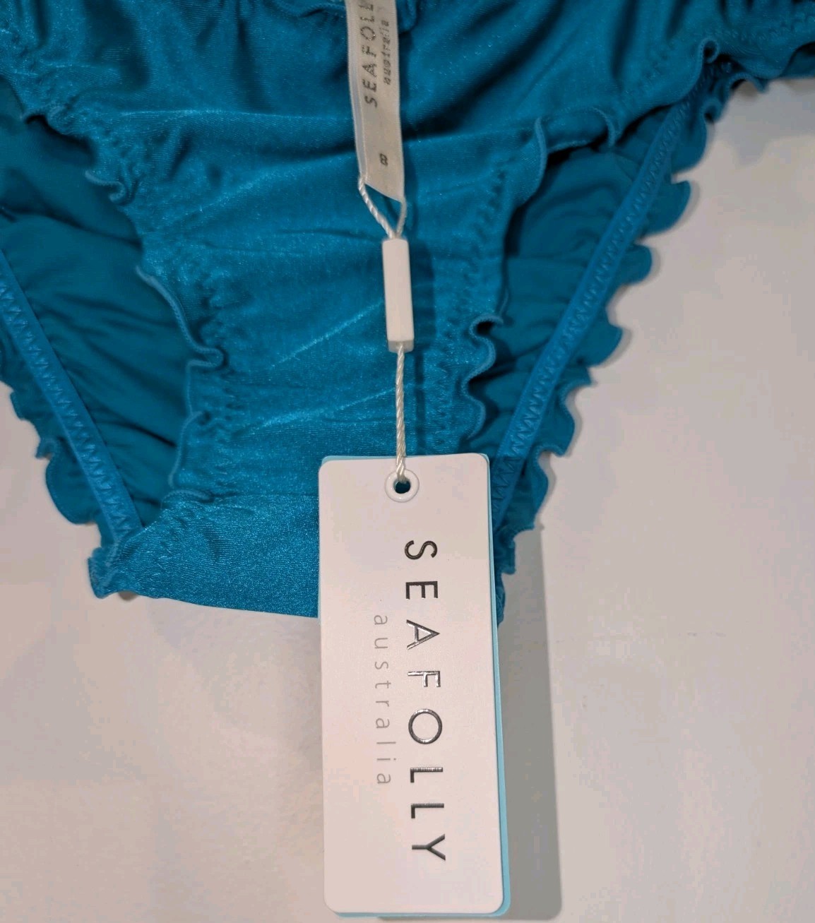 Seafolly Bikini Bottom Shimmer Hipster AU8 US4 New Tags Eden Blue RRP $64.95