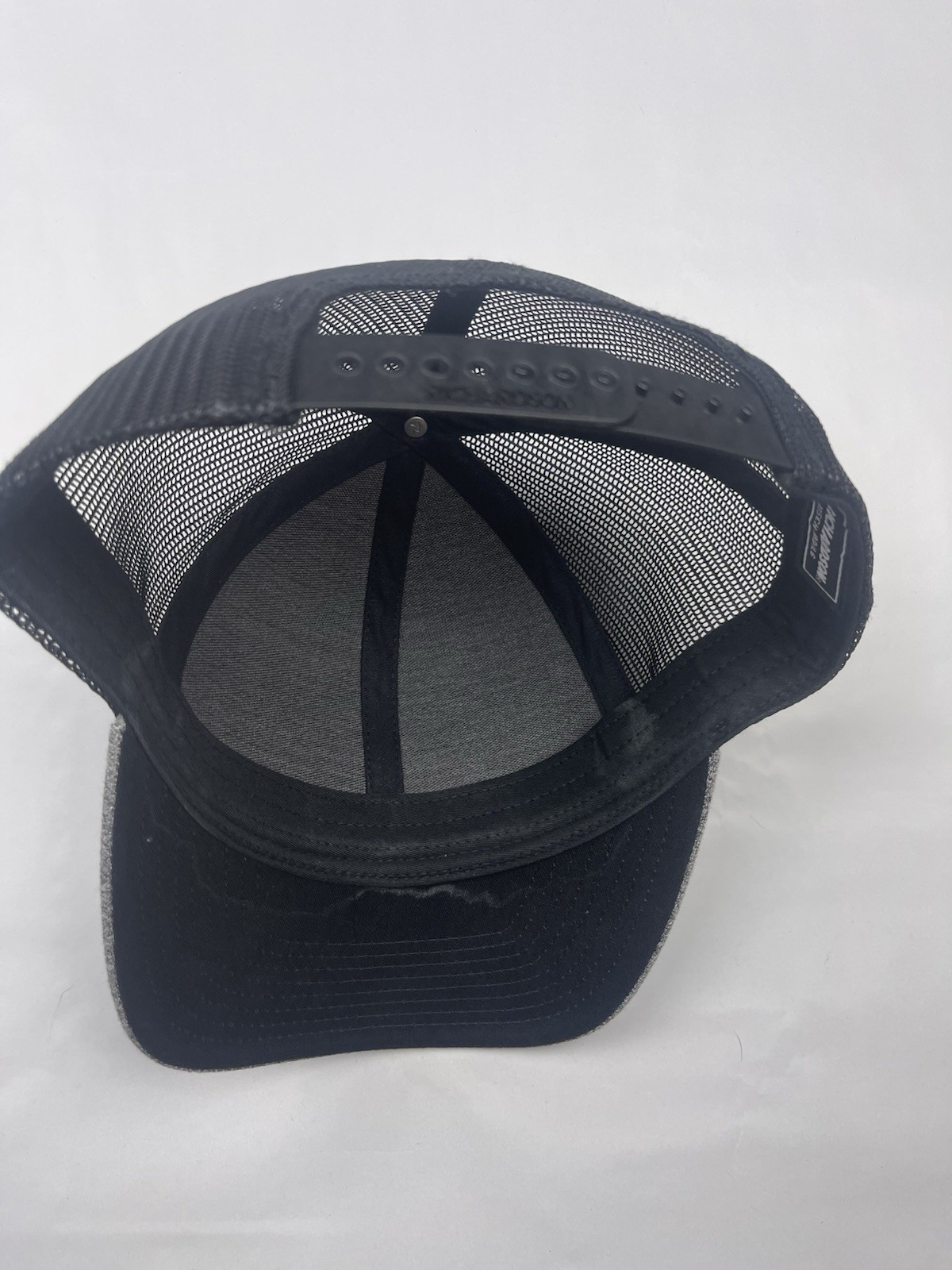 Richardson Trucker Hat Gray/Black Mesh Back Adjustable Bridger Built Patch