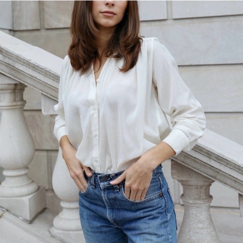 Mille Resort & Travel Florian Top in cream cotton voile size xs