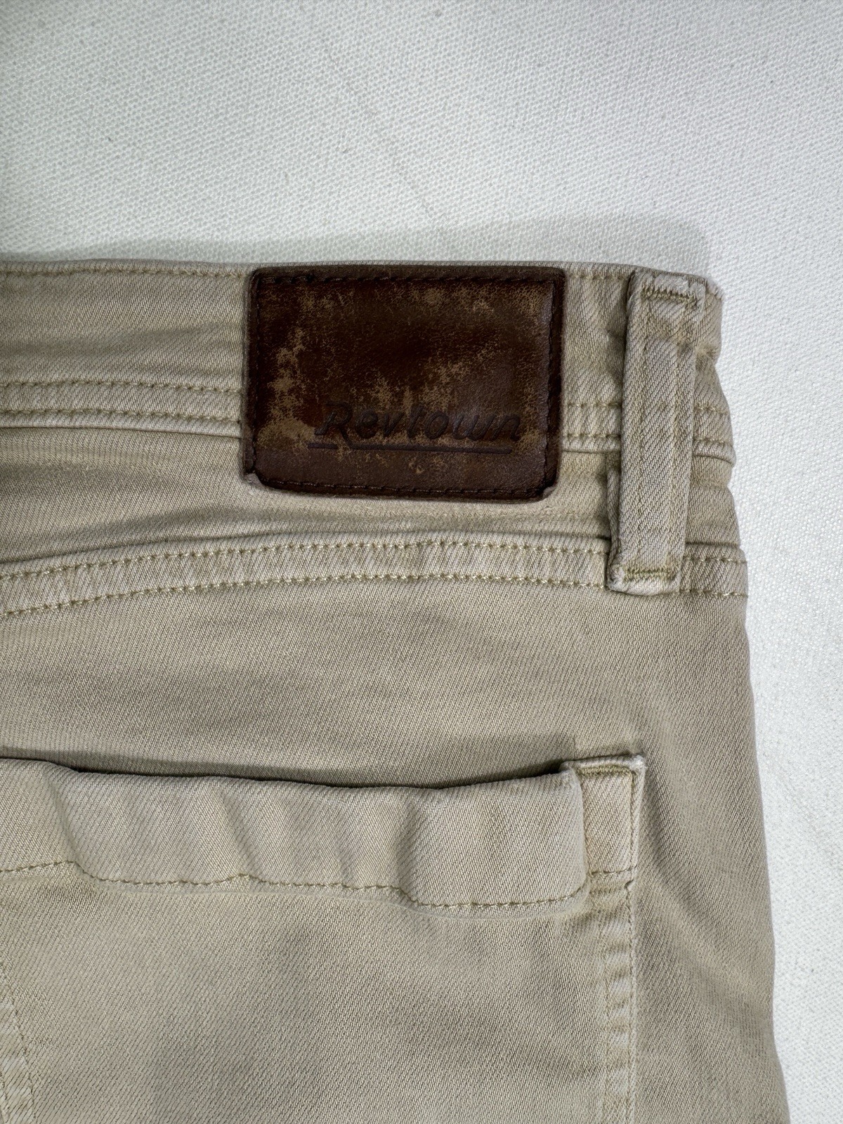 Revtown Jeans Men’s 36×30 (36×29) Sharp Decade Straight Leg Stretch Beige Denim