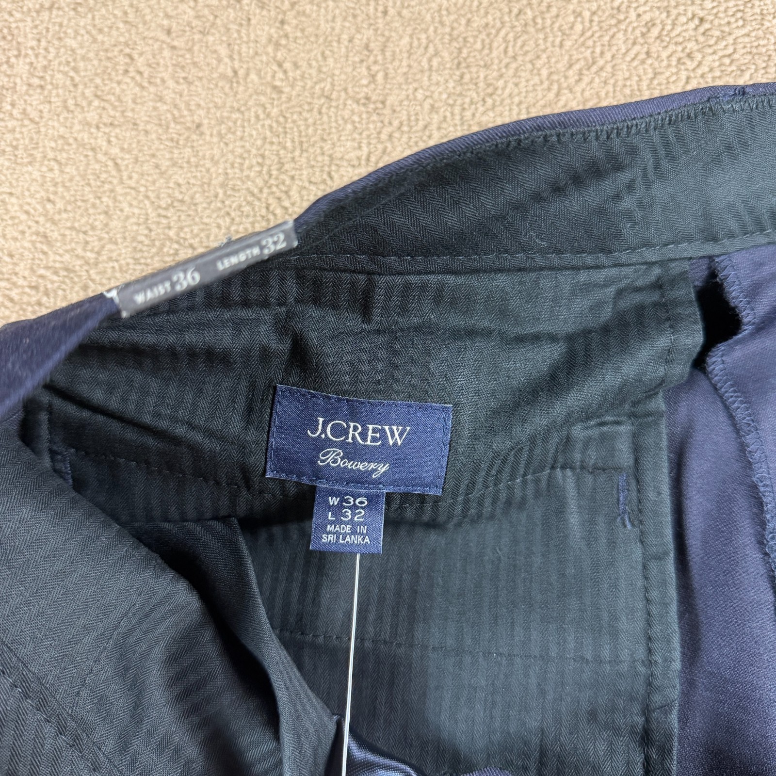 J.Crew Bowery Slim Stretch Wool Blend Dress Pants Blue Size 36X32 NWT MSRP $148