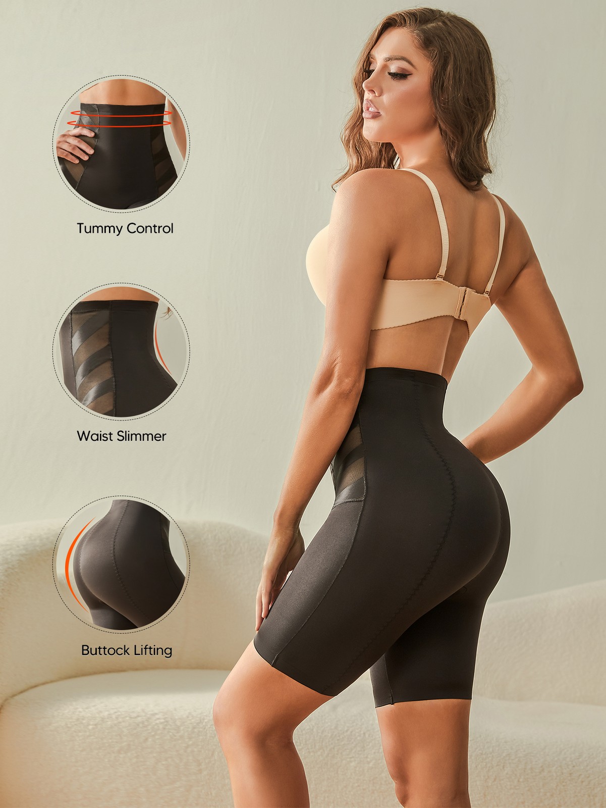 Fajas Colombianas Levanta Cola Butt Lifter Shorts High Waist Tummy Shapewear