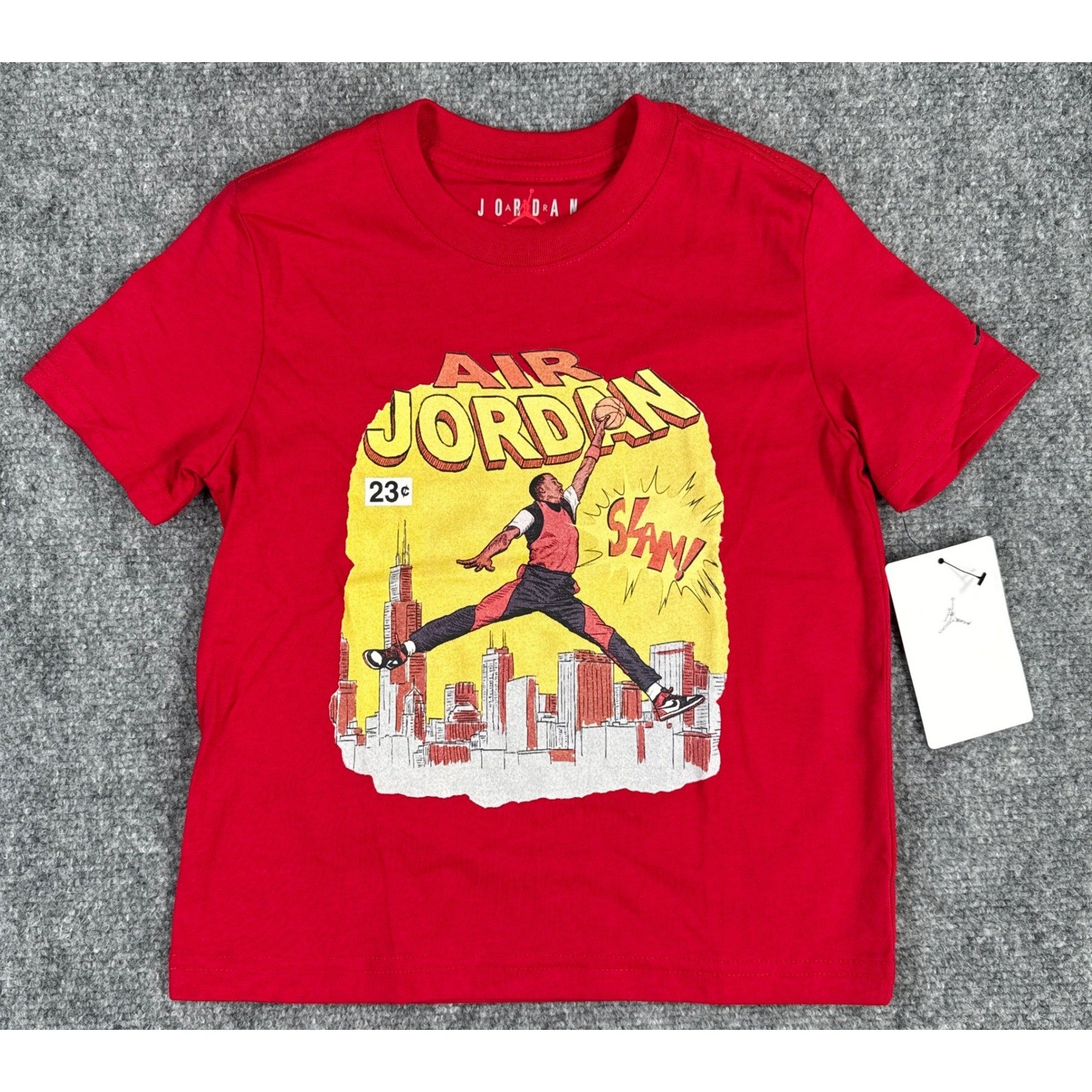Jordan Boys Size 4 3-4 Years Gym Red Slam Graphic T-Shirt NWT