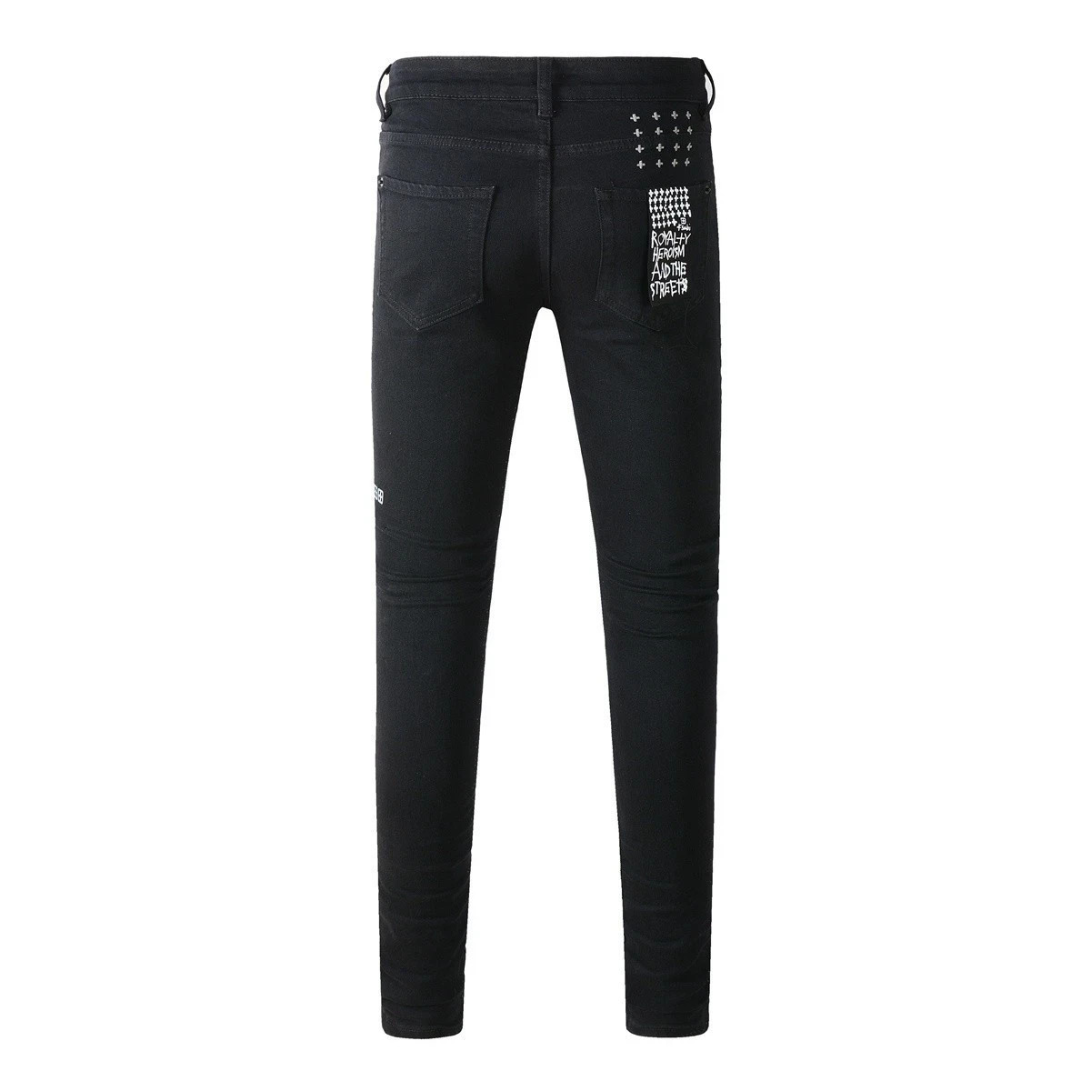 New KSUBI Men’s Fashion Splash-ink Slim Fit jeans Black Simple Leisure Pants