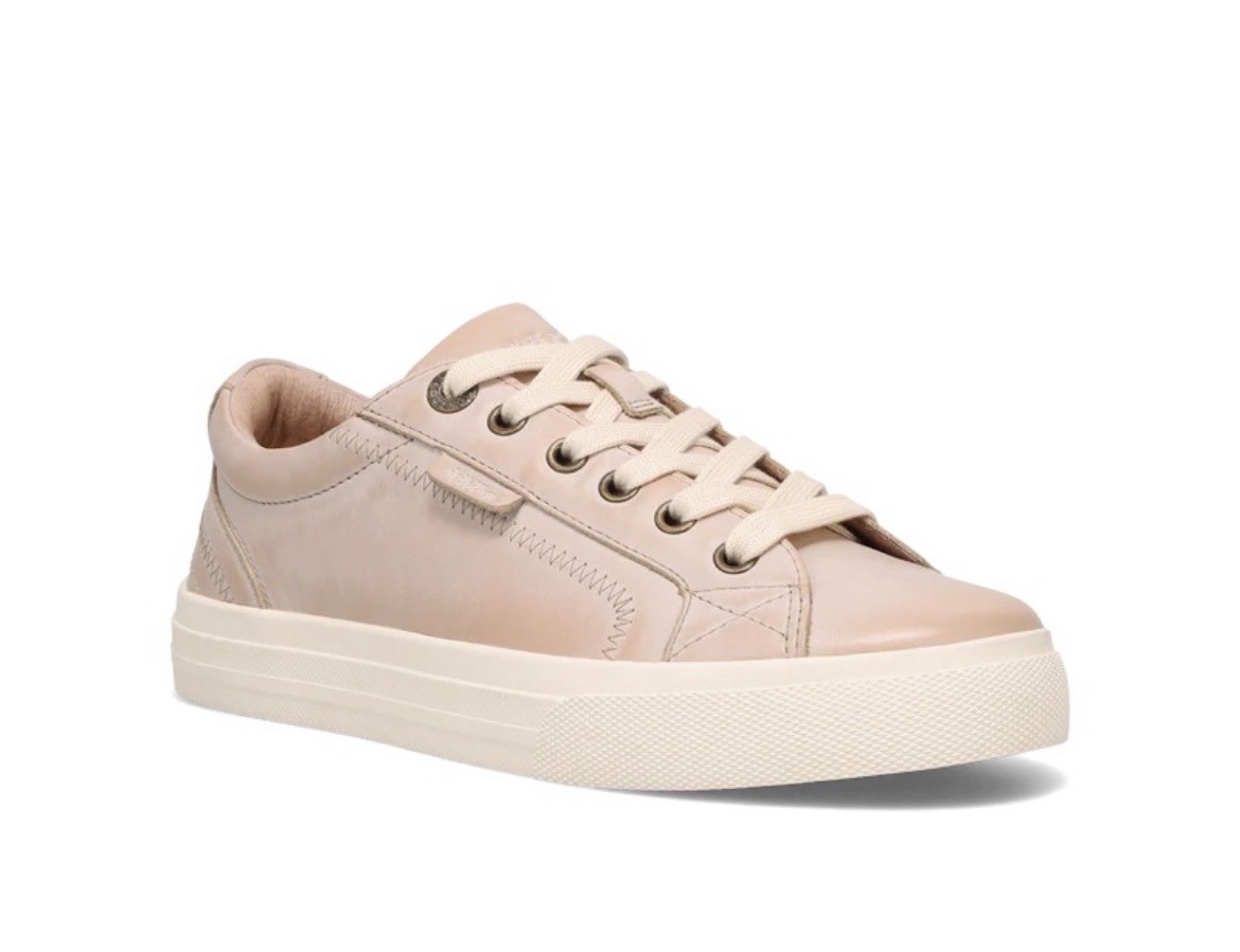 NEW Taos Plim Soul Lux Leather Sneakers in Oyster For Women’s Size 6.5 (37EU)