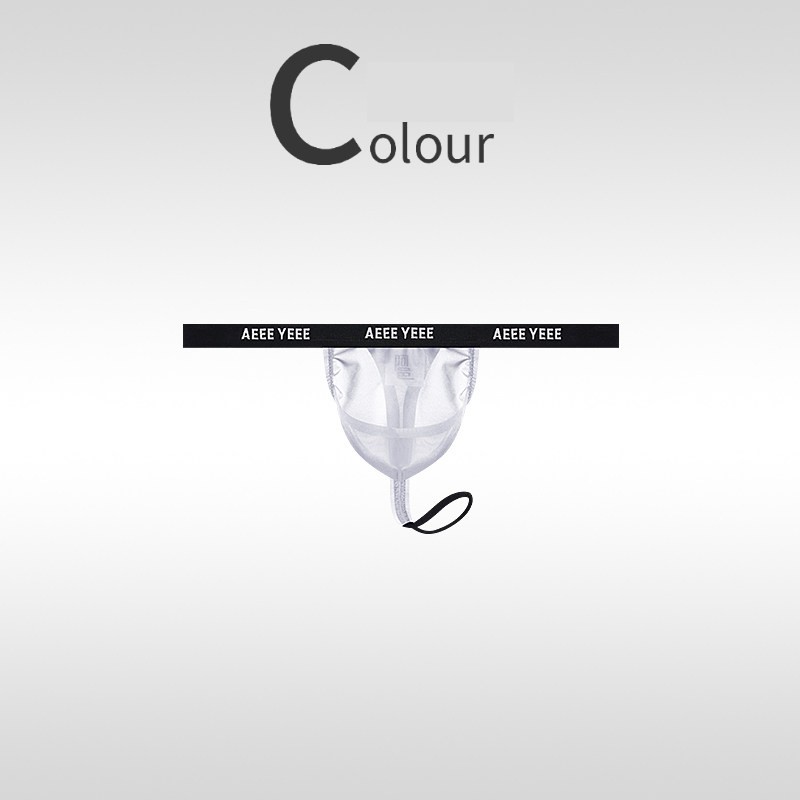 Men Sexy Ice Silk Ultra-thin Transparent Underwear Low Waist Thong Pouch Briefs