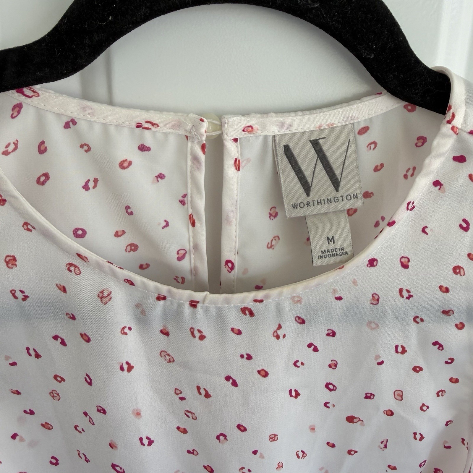 Worthington Women’s Patterned Tank Top Blouse Size M White And Red EUC