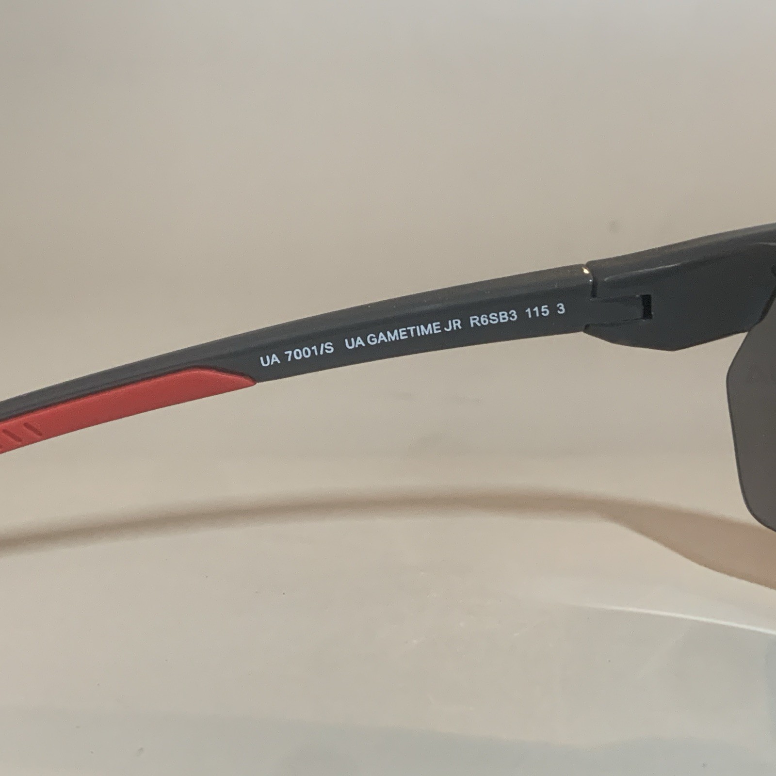 Under Armour Gametime Jr Wrap-Around Semi-Rim Sunglasses Gray/Red 7001/S