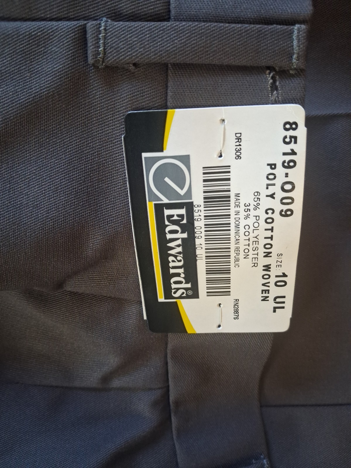 Brand New Size 10 Dark Grey No Hem Edward Flat Front Work Pants