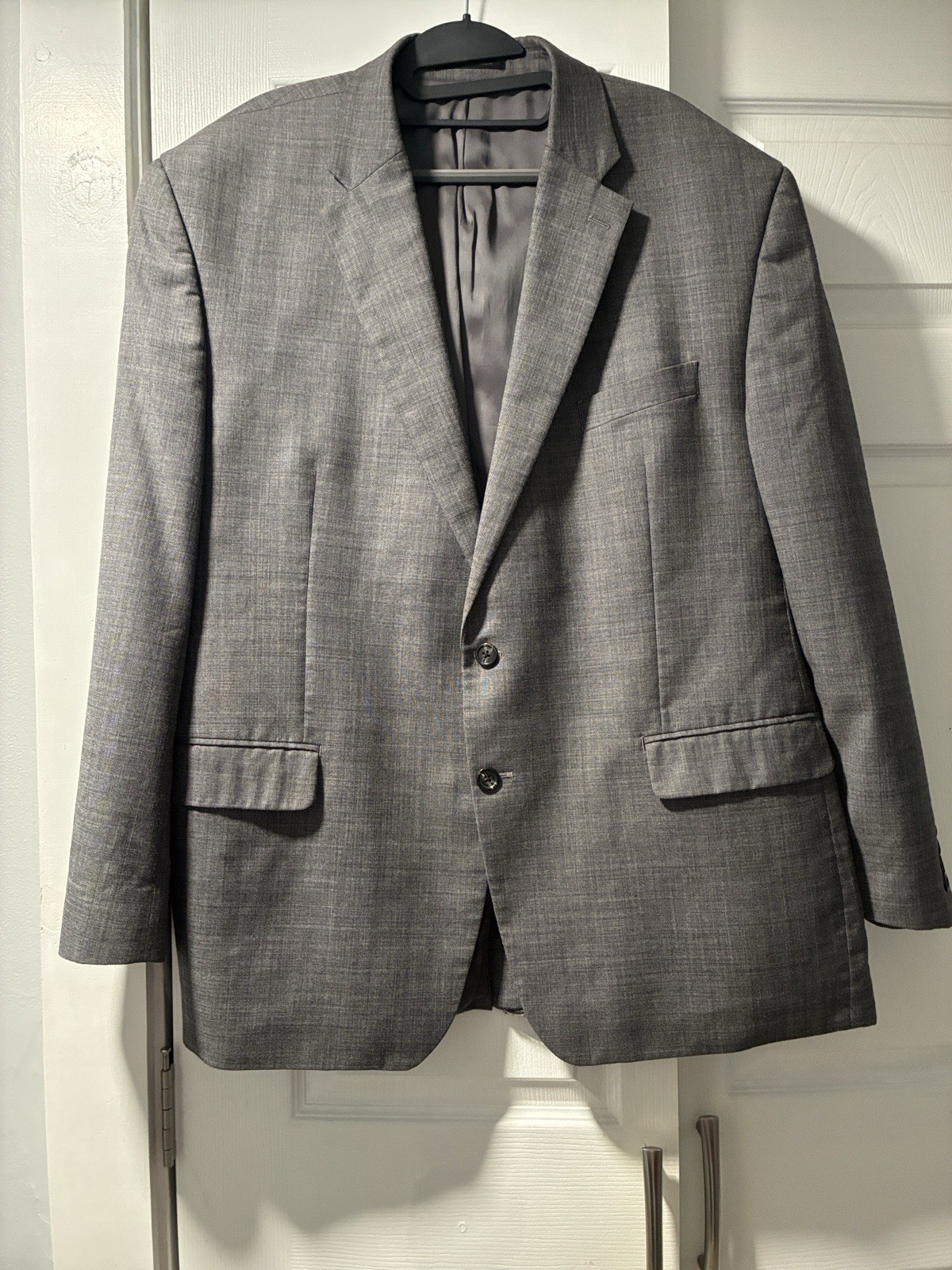Chaps charcoal Gray Wool Twill 2-Piece Suit 48R Jacket 42W x 30L Pleated Pants