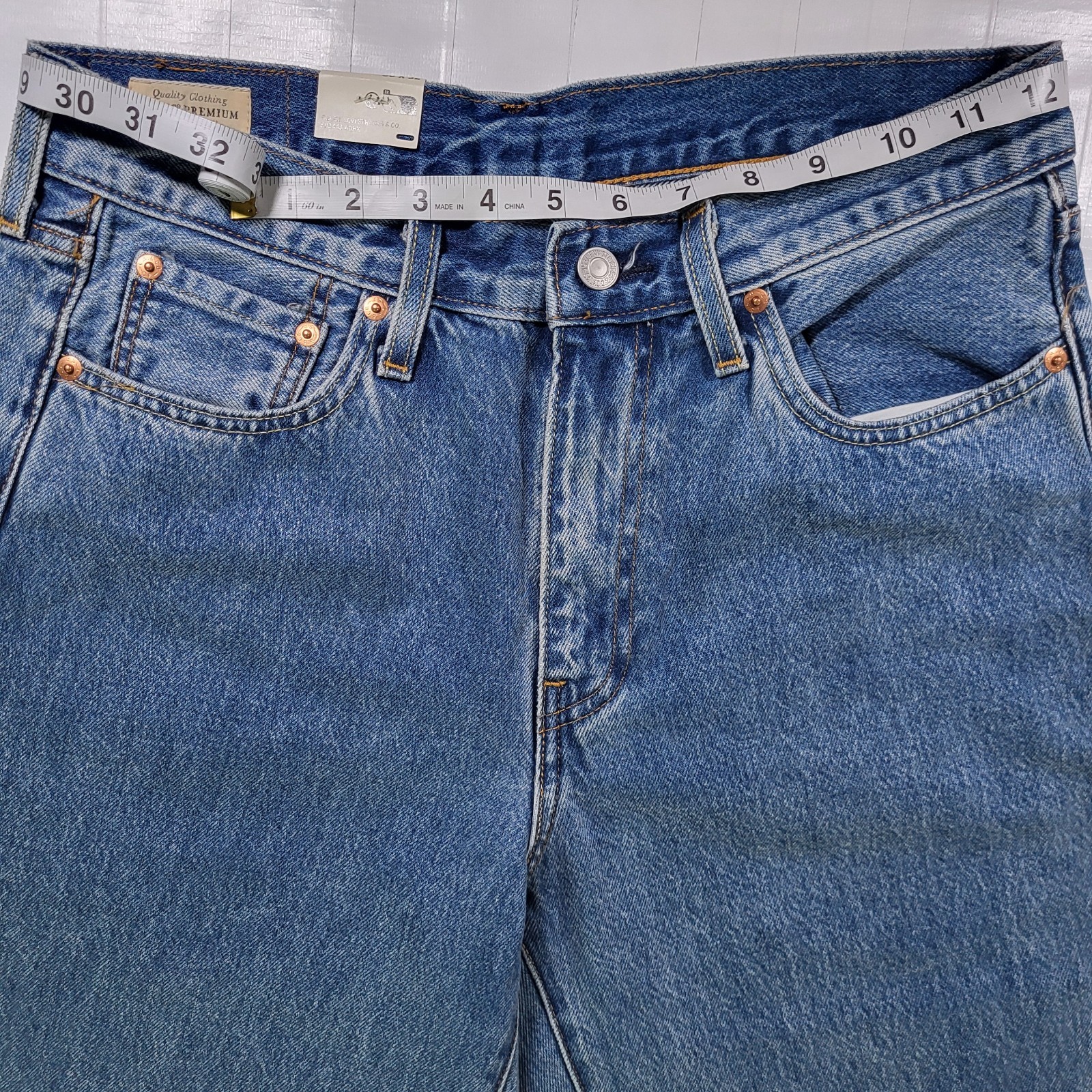 Levis Premium 568 Loose Straight Jeans 30×32 New Mens Blue 0 Cotton With Tags