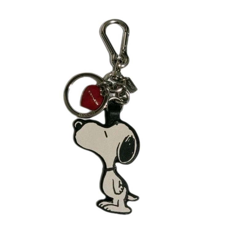 NEW Coach Snoopy Peanuts Kissing Red Love Heart Keychain Bag Charm Fob F65164