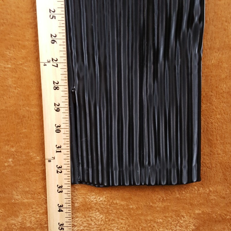 GOOD AMERICAN Pants Womens Size 0 Black Flare Faux Leather Illusion Stripe
