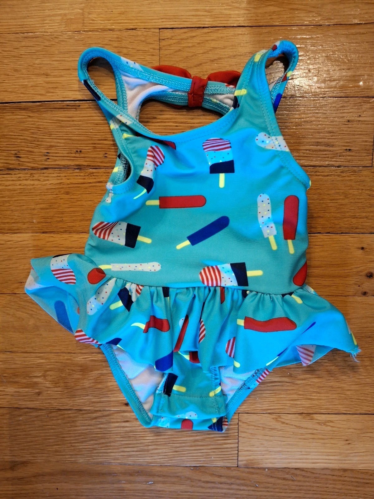 Cat & Jack + OshKosh B’gosh Girls One-Piece Swimsuit Lot 9M/12M Mermaid/July 4th