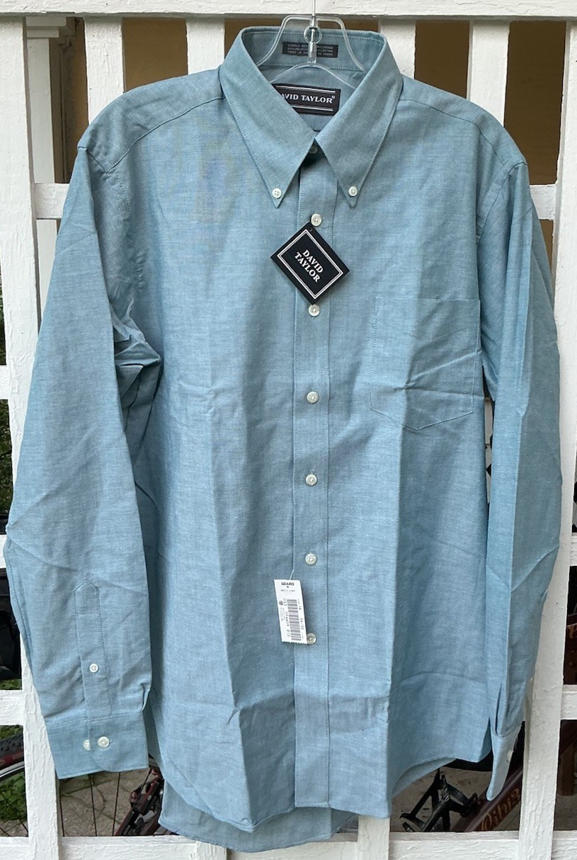 Vintage David Taylor Sears Single Needle Stitch LS Shirt Men’s 16 34/35 RARE NWT