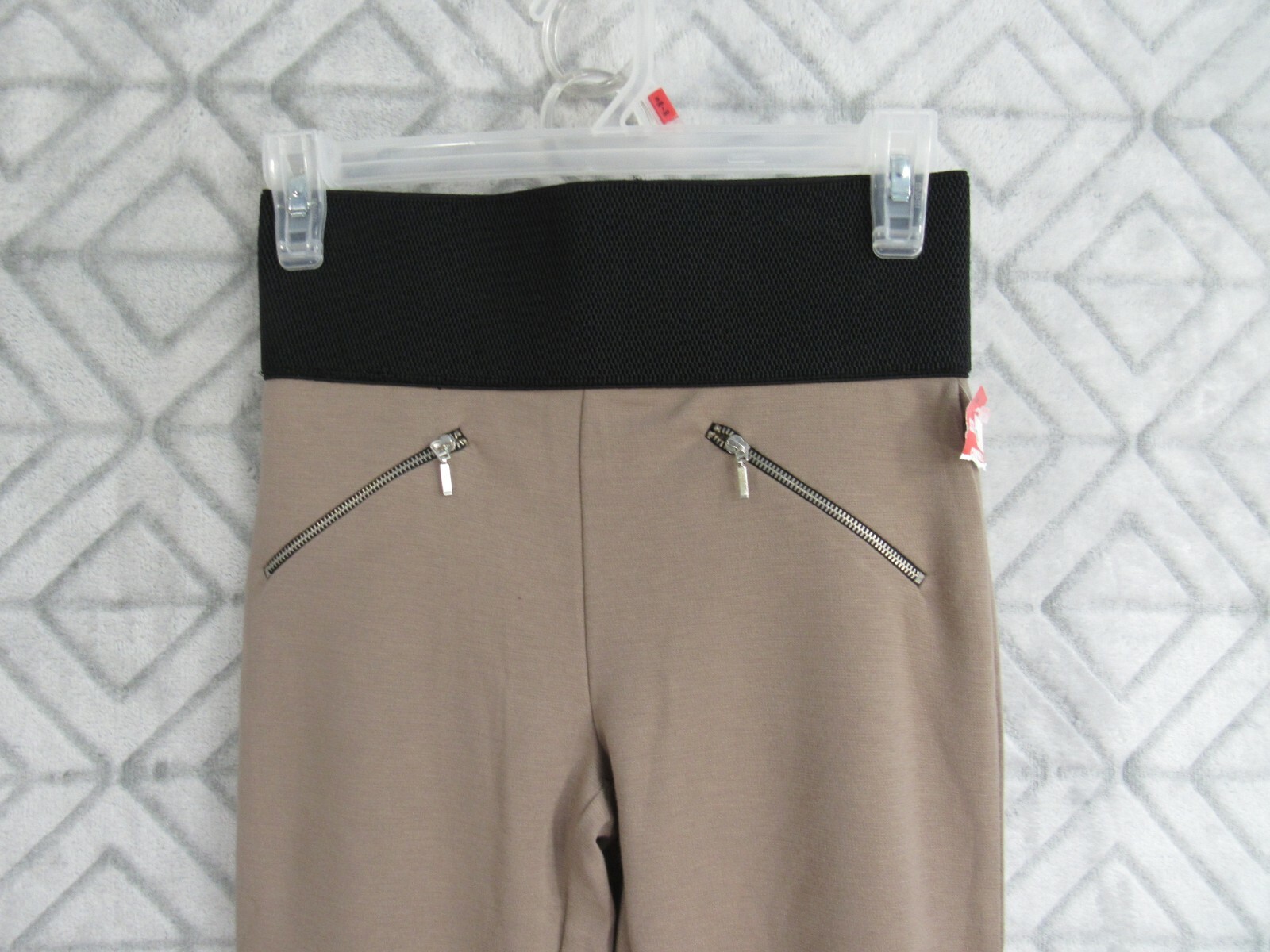 New Forever 21 Pants Size S Brown Black Elastic Wide Waistband Zippers Casual