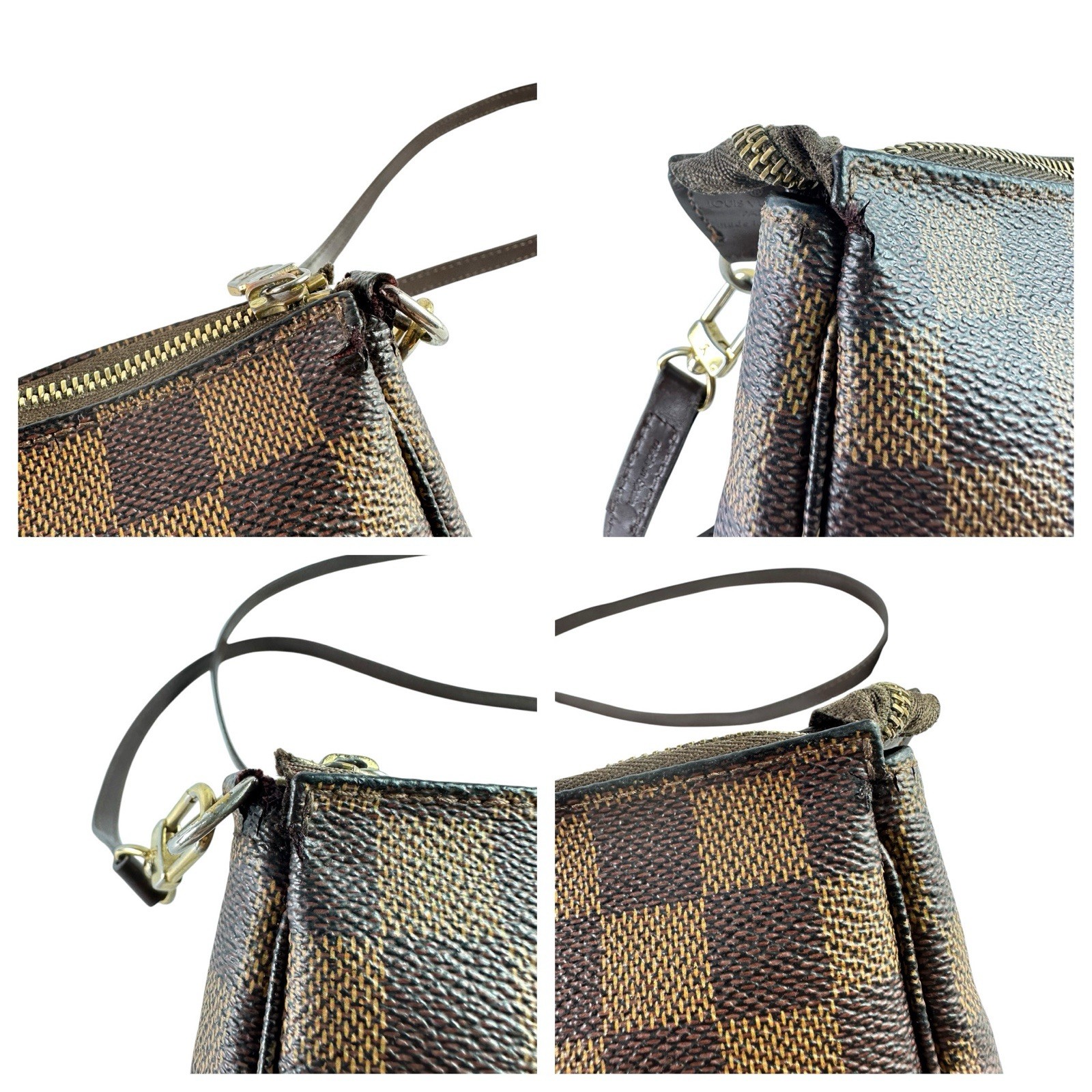 Vintage LOUIS VUITTON Damier Ebene Pochette Accessoires Shoulder Bag Crossbody
