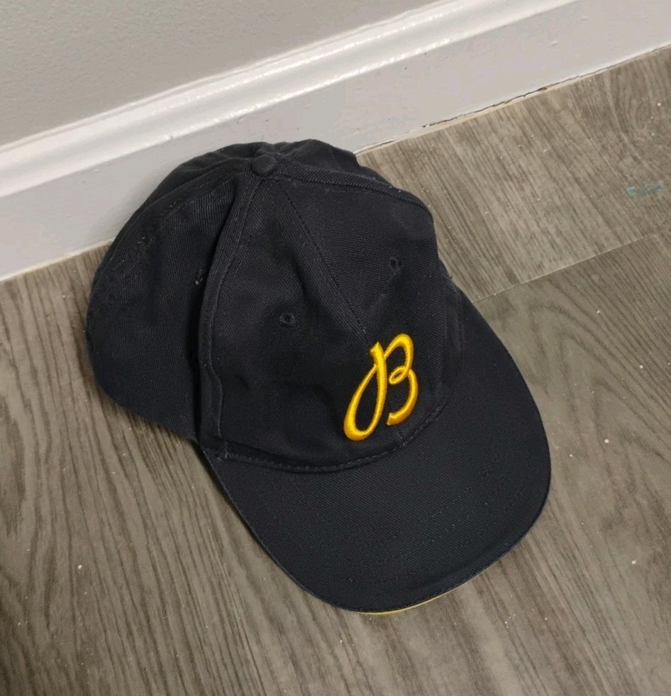Breitling 1884 Yellow Logo Embroidered Adjustable Strap Hat Cap Dark Navy Blue