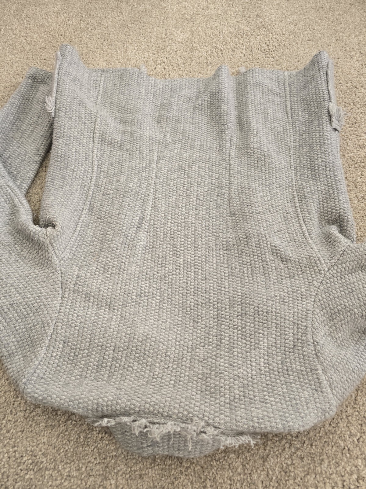 Doriani 100% Cardigan Cashmere 46 Gray Fringe Pockets Women’s Sweater Italy Grey