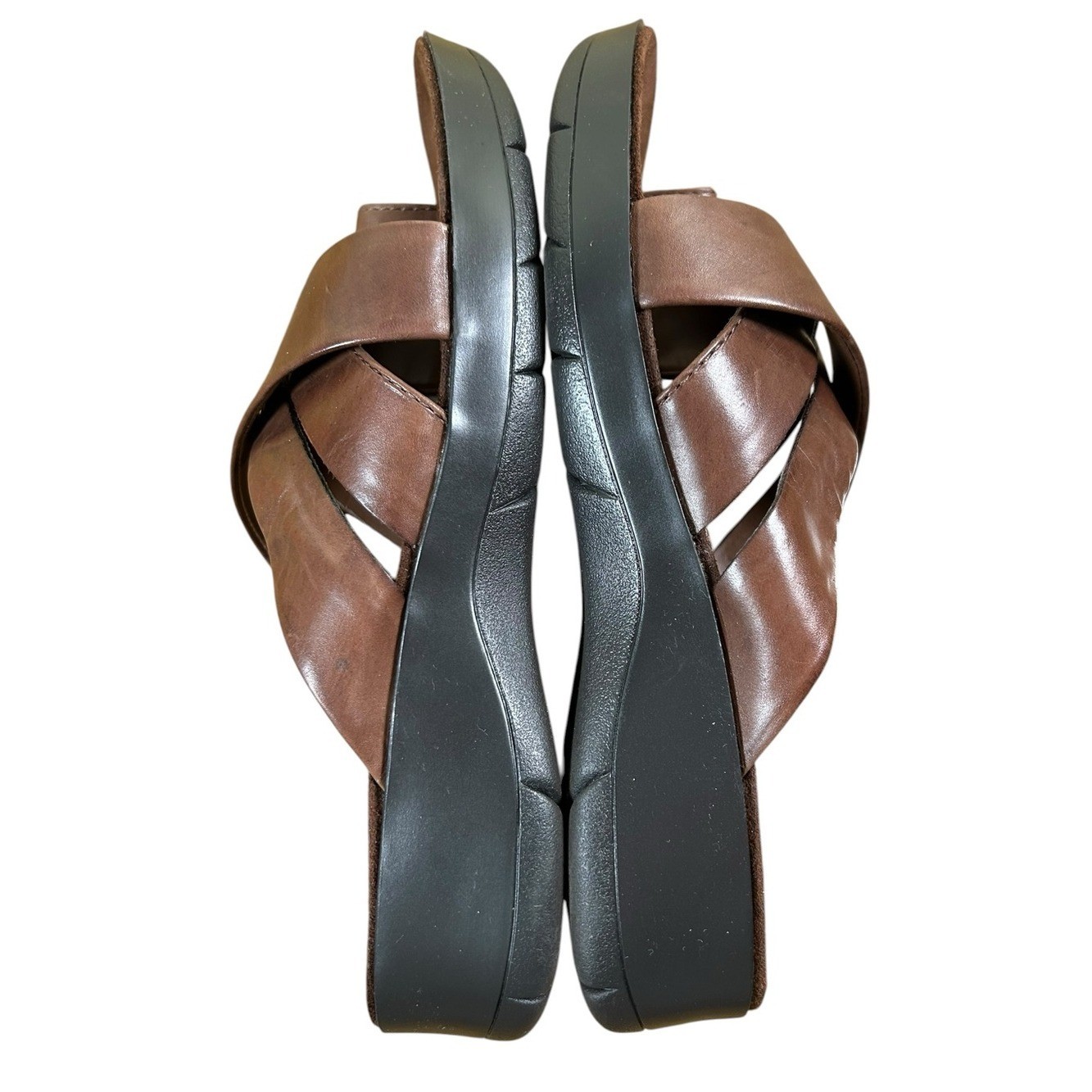BARETRAPS Outsmart Brown Toe Loop Comfort Sandals Platform Slides 8.5 NWOT
