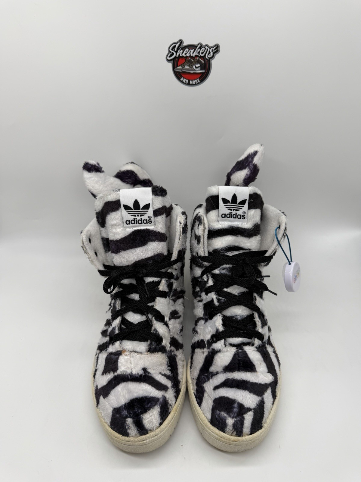 Adidas x Jeremy Scott White Tiger Leopard Animal Tail Wings Bear B26037 Size 7.5
