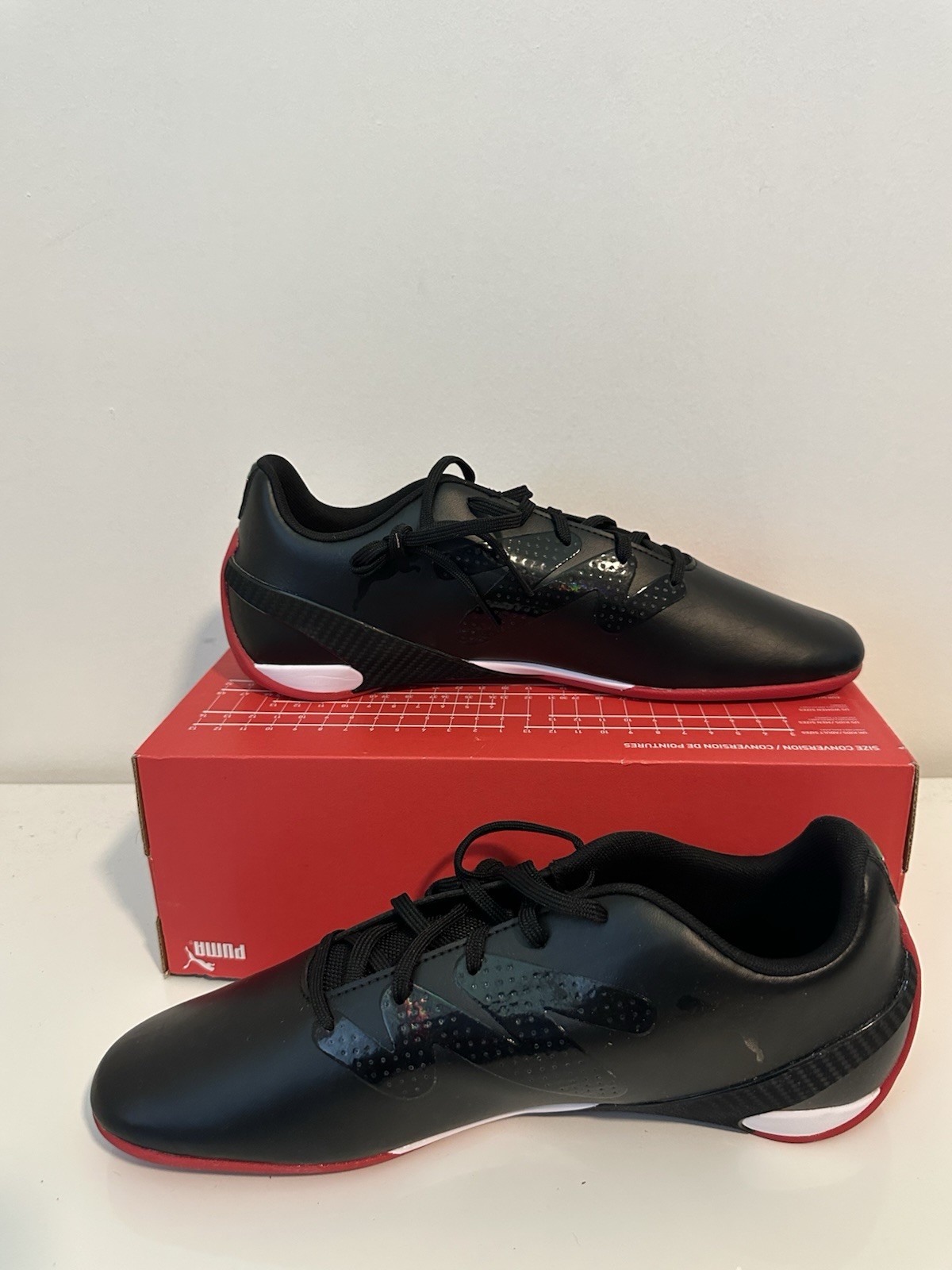 Size 11.5 PUMA Ferrari Carbon Cat Rosso Corsa/Black Mens Driving Shoes 307546 05