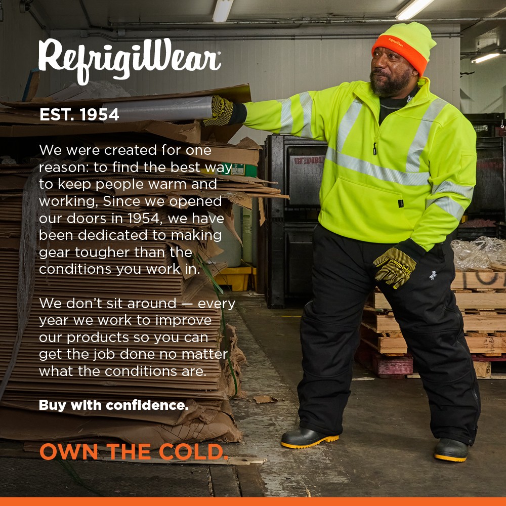 RefrigiWear HiVis Quarter-Zip Sweatshirt – High Visibility Safety Pullover with