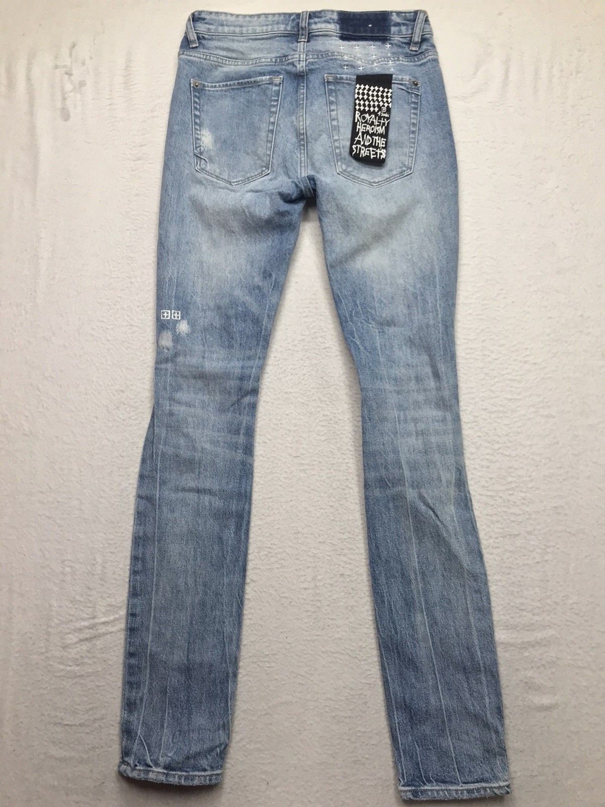 KSUBI Van Winkle Hi Fi Jean Men 30×33 Skinny Distressed Button Fly Goth Skate