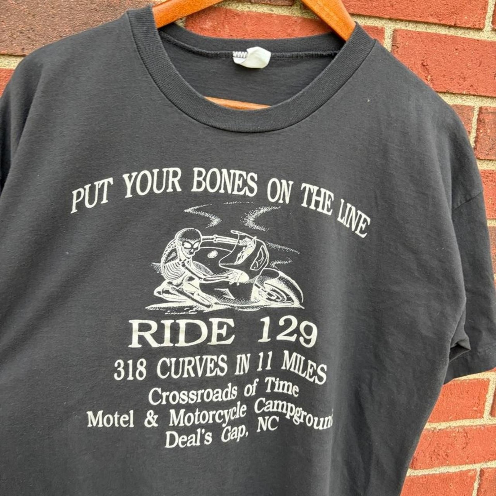 Rare vintage 90s biker ride 129 tail of the Dragon t shirt rare mens xl