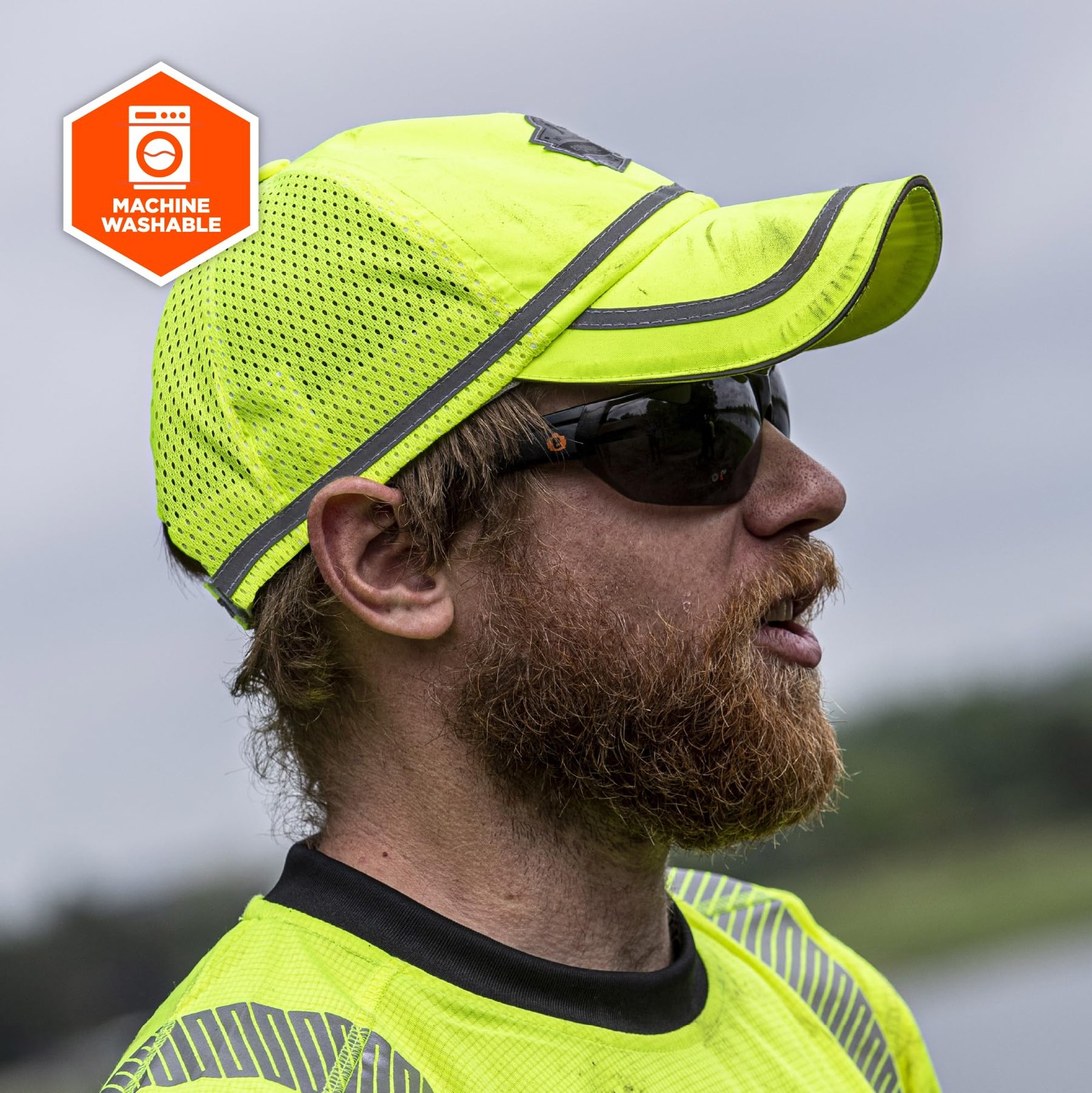 Ergodyne mens High Visibility, Reflective Hat Cap, Lime, One Size, Lime