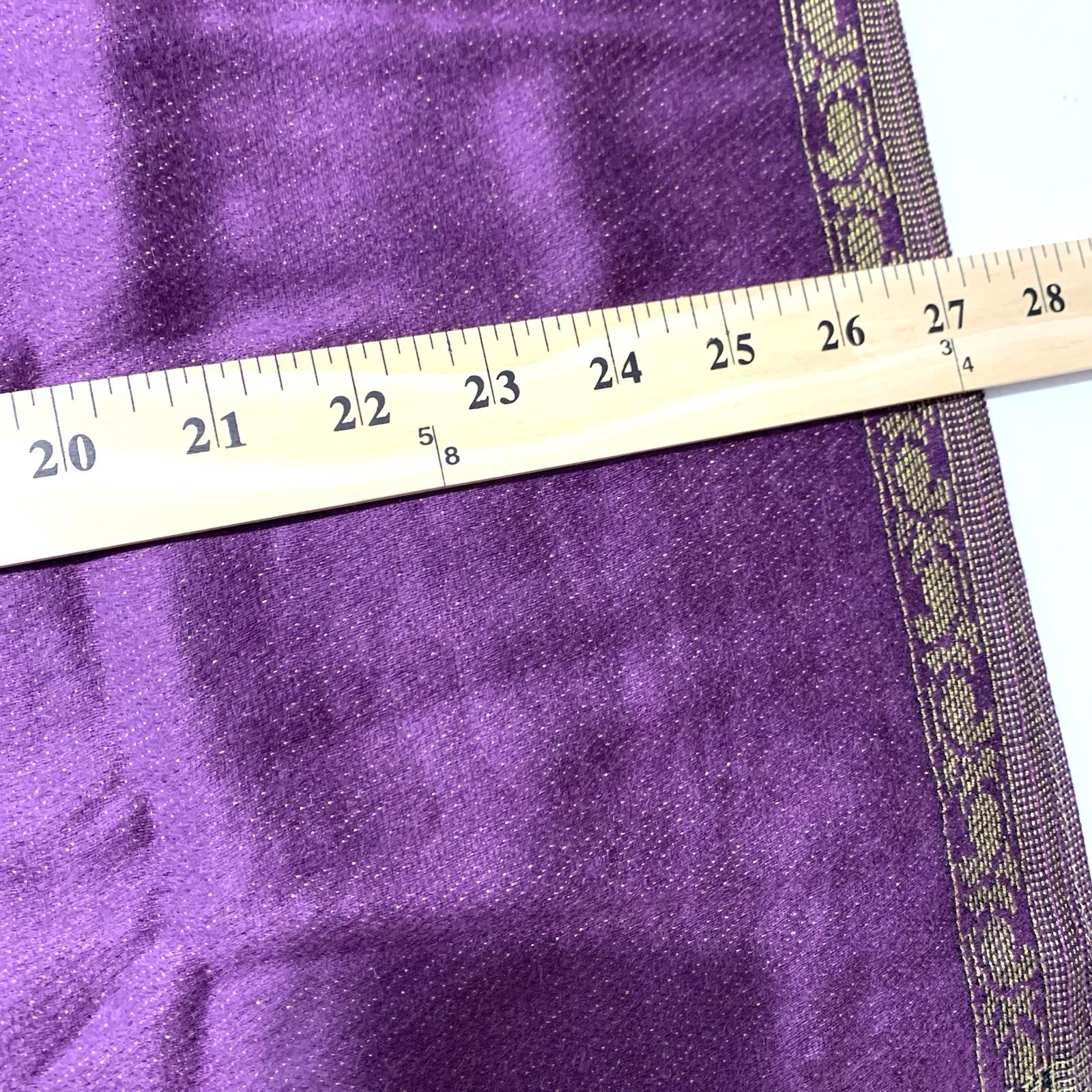 100% Pashmina Purple Black Geometric Fringe Animal Print Scarf Shawl 68″X26″