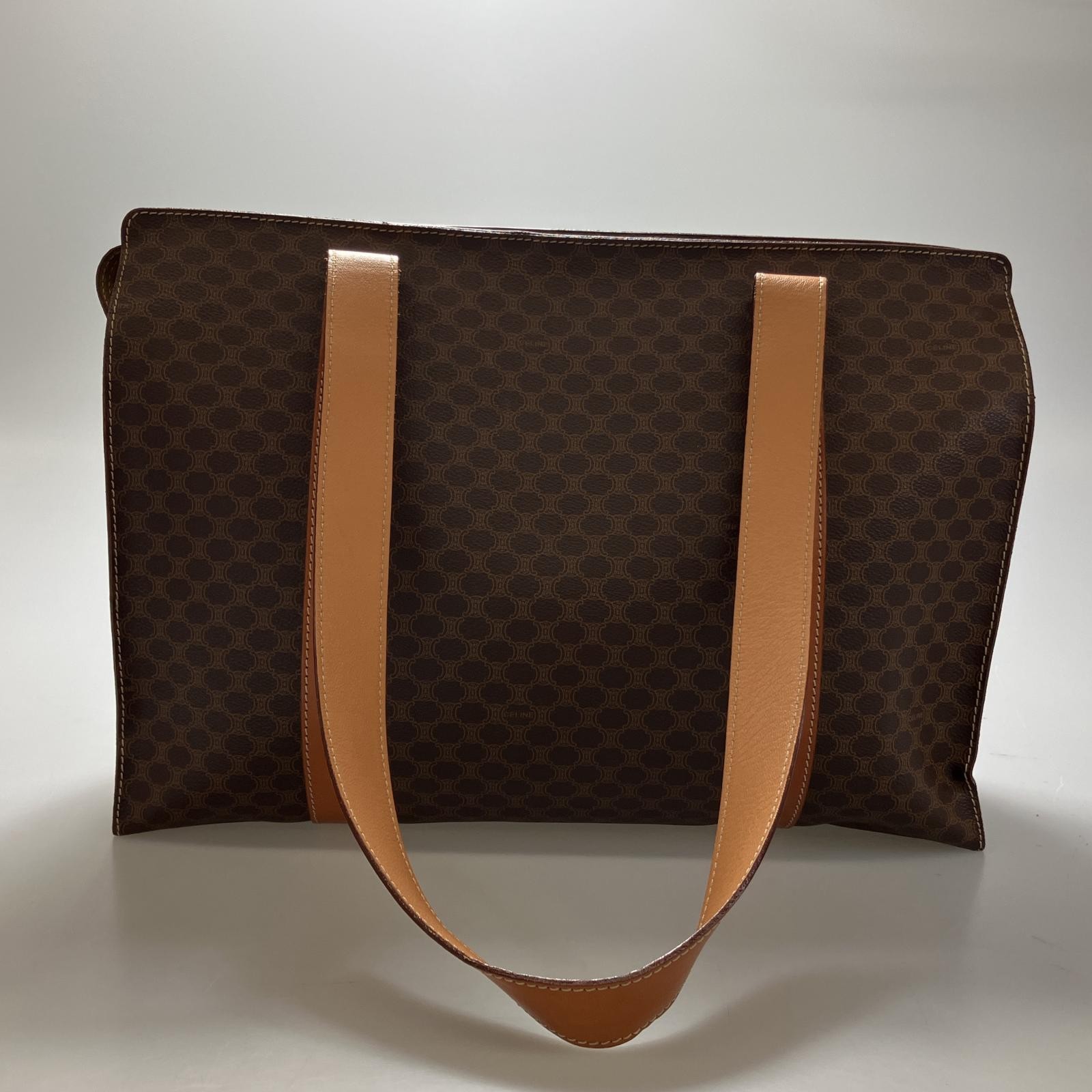 CELINE Tote Bag Macadam Pattern with internal peeling MC96 Brown